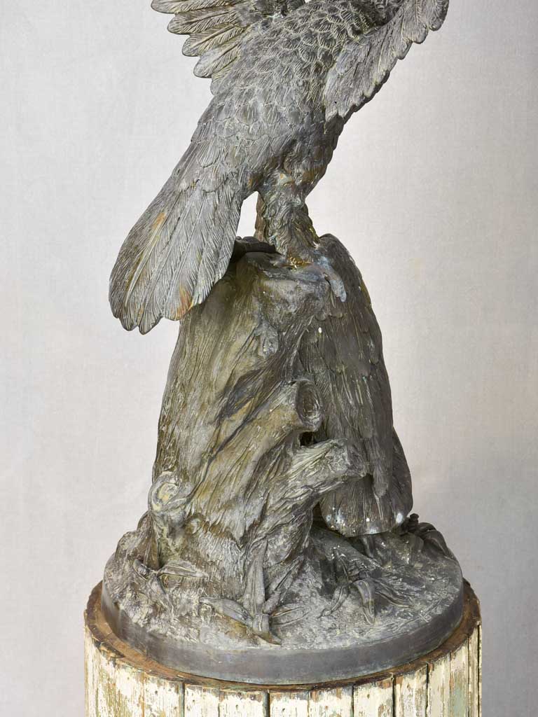 Large early twentieth century French sculpture of eagles 37¾"