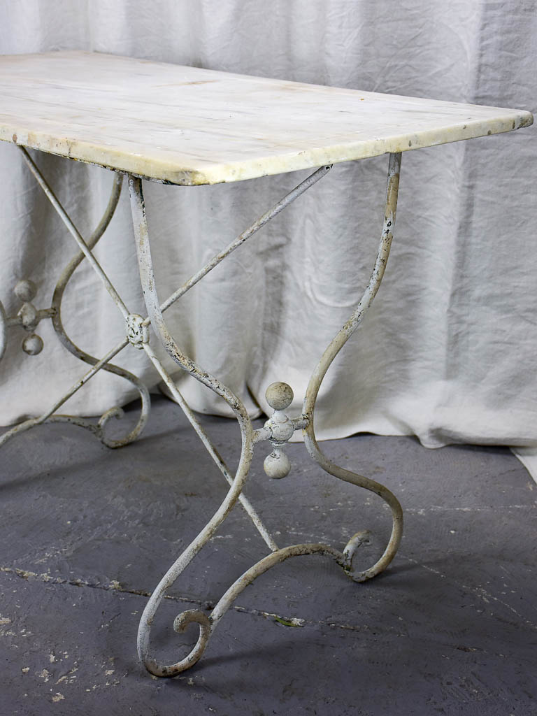 Antique French marble bistro table - rectangular