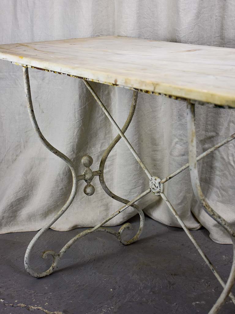 Antique French marble bistro table - rectangular