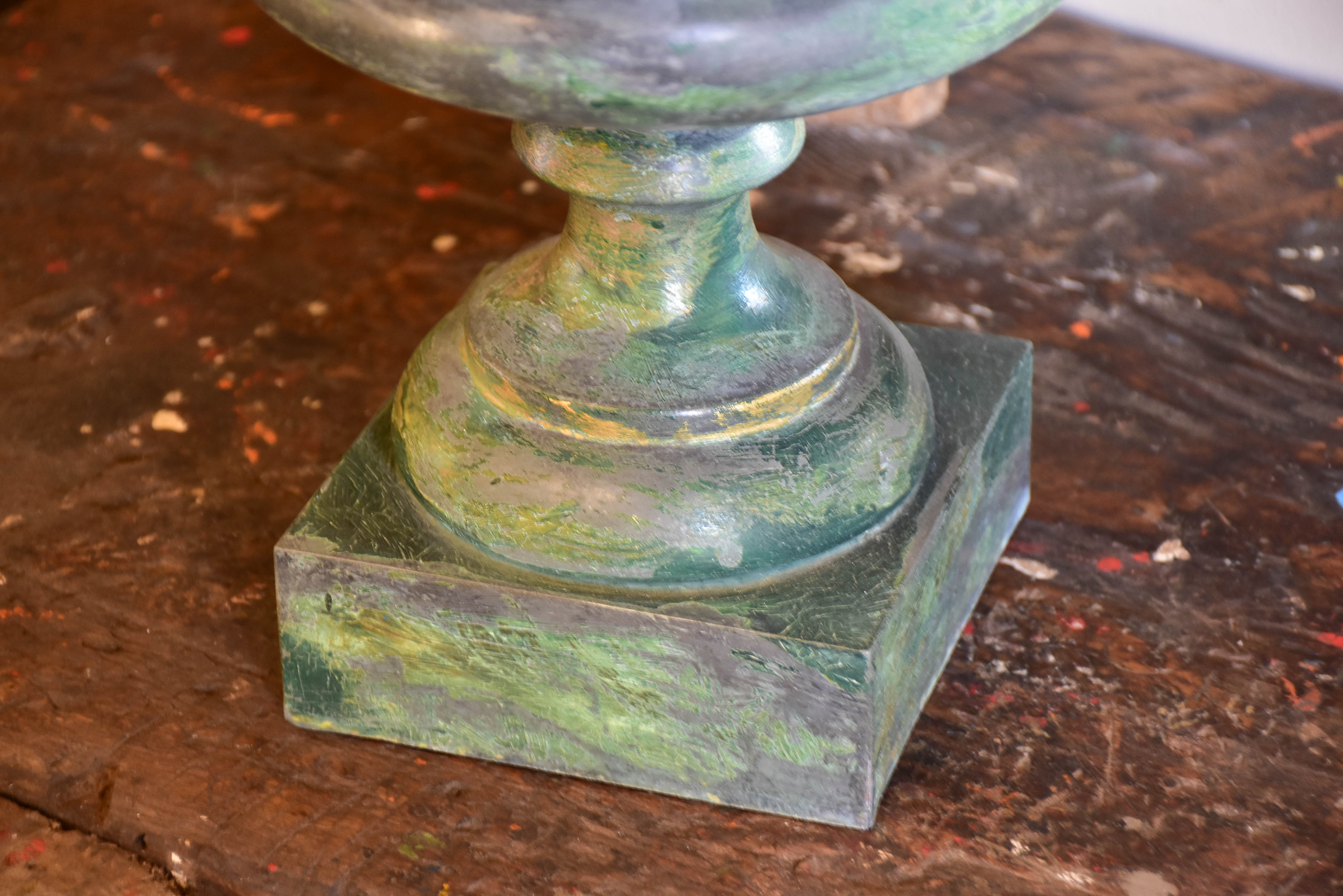 Antique French medici urn - zinc with green patina