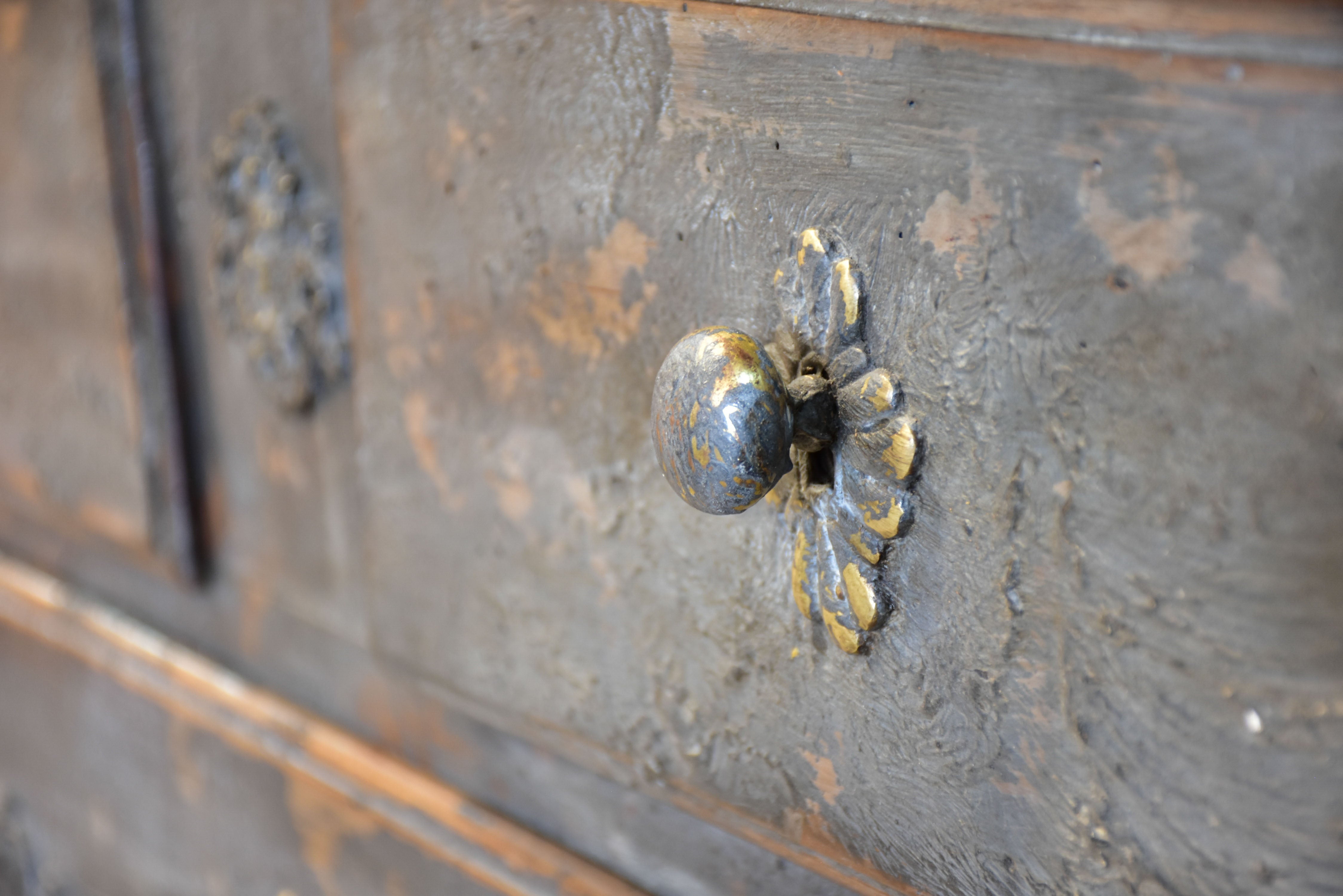 18th century Louis XIV/XV commode with blue patina