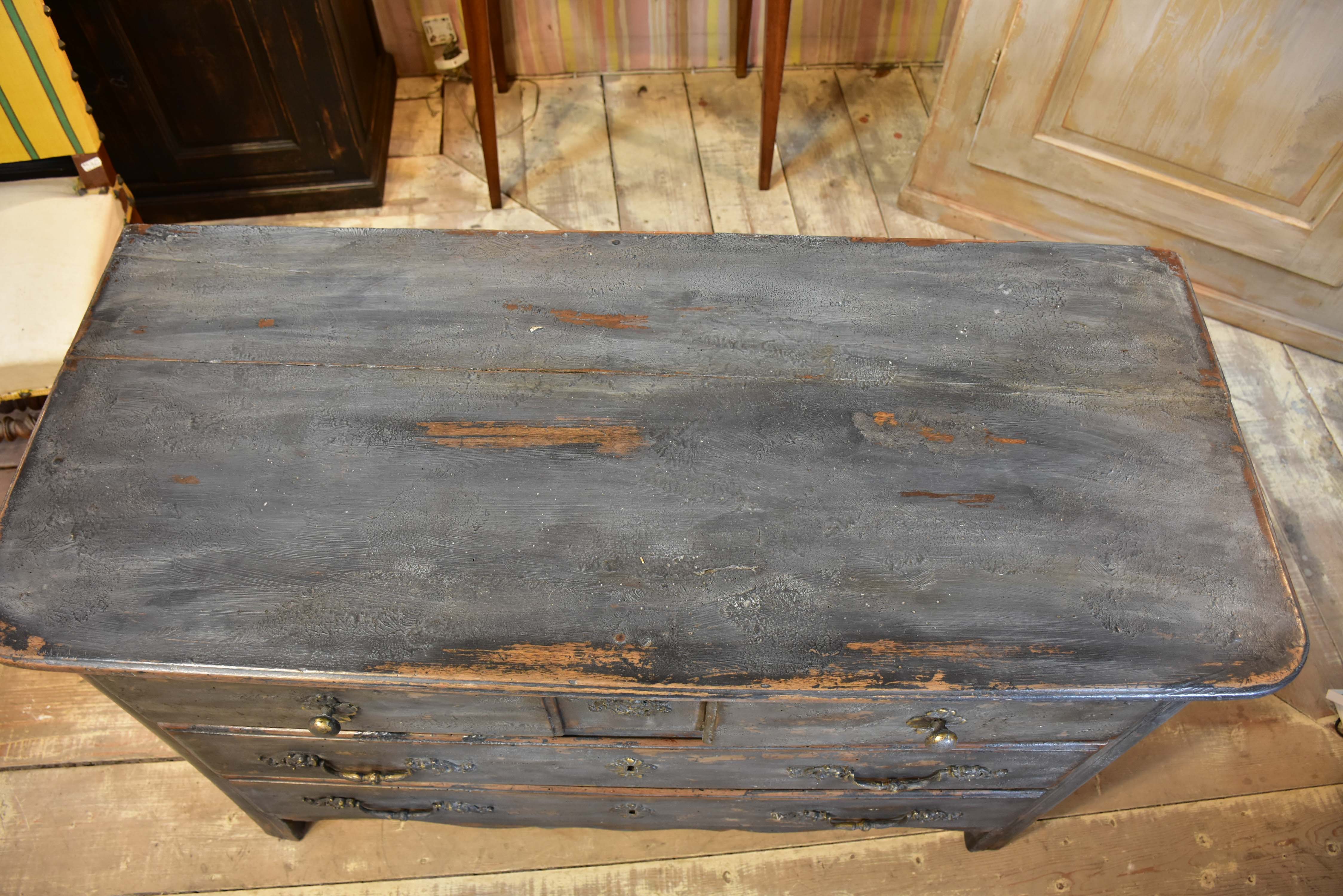 18th century Louis XIV/XV commode with blue patina