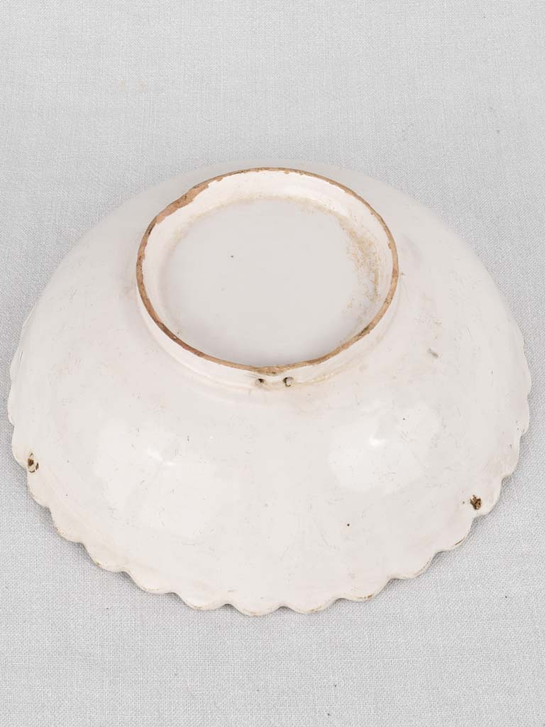 Bowl, scalloped ironstone, 18th-century 13"