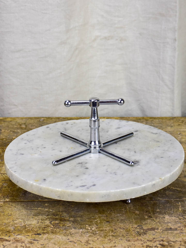 Antique marble cheese presentation stand