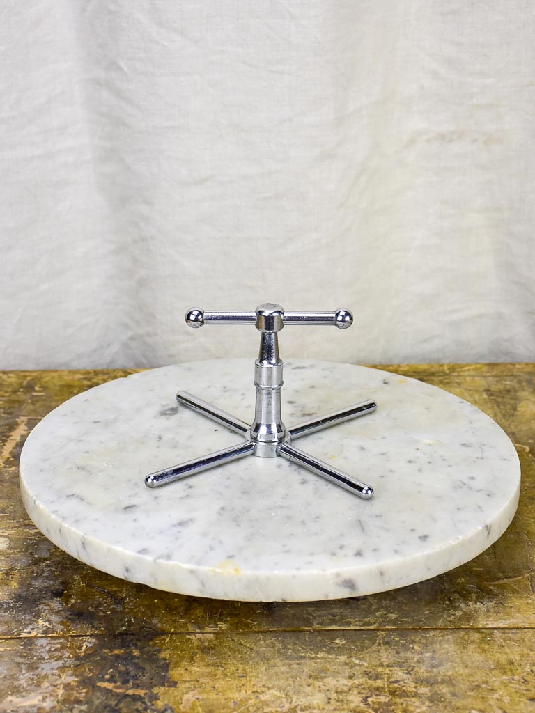 Antique marble cheese presentation stand