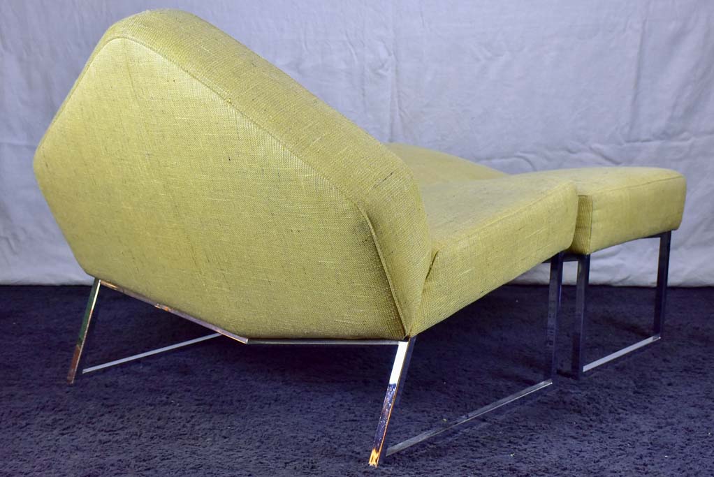 1970's triangular chair with matching ottoman