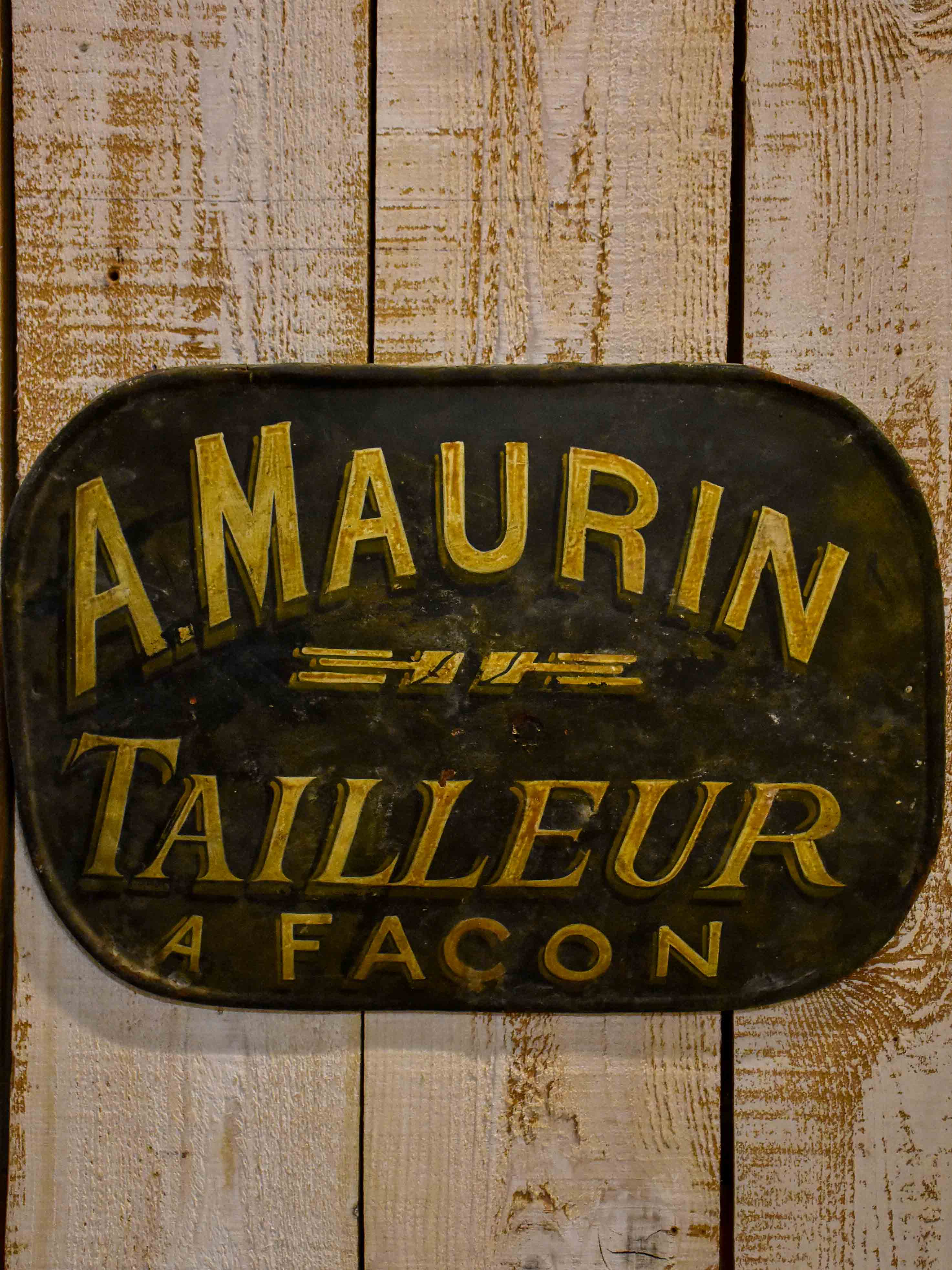 19th Century French sign from a Tailor's shop