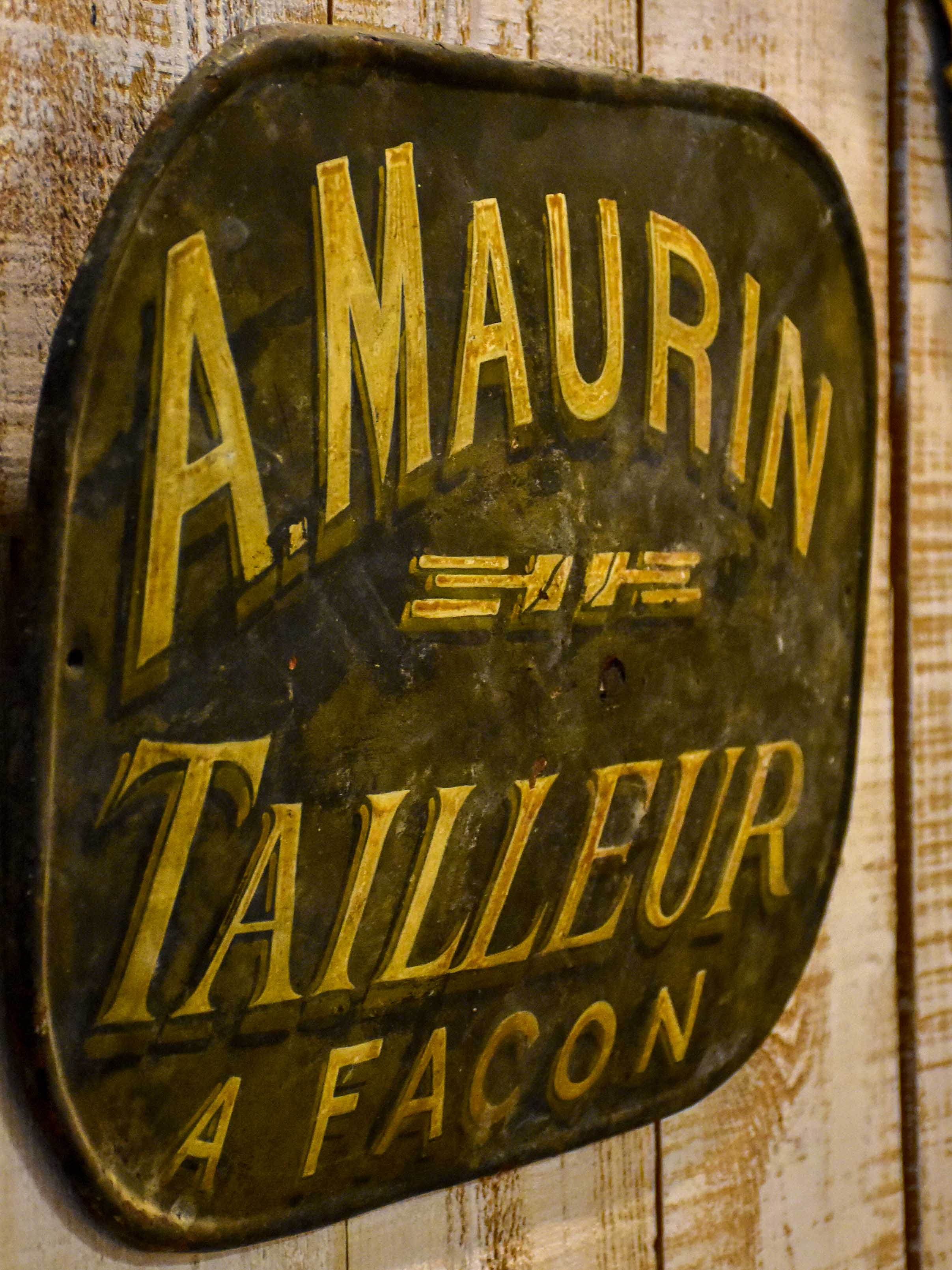 19th Century French sign from a Tailor's shop