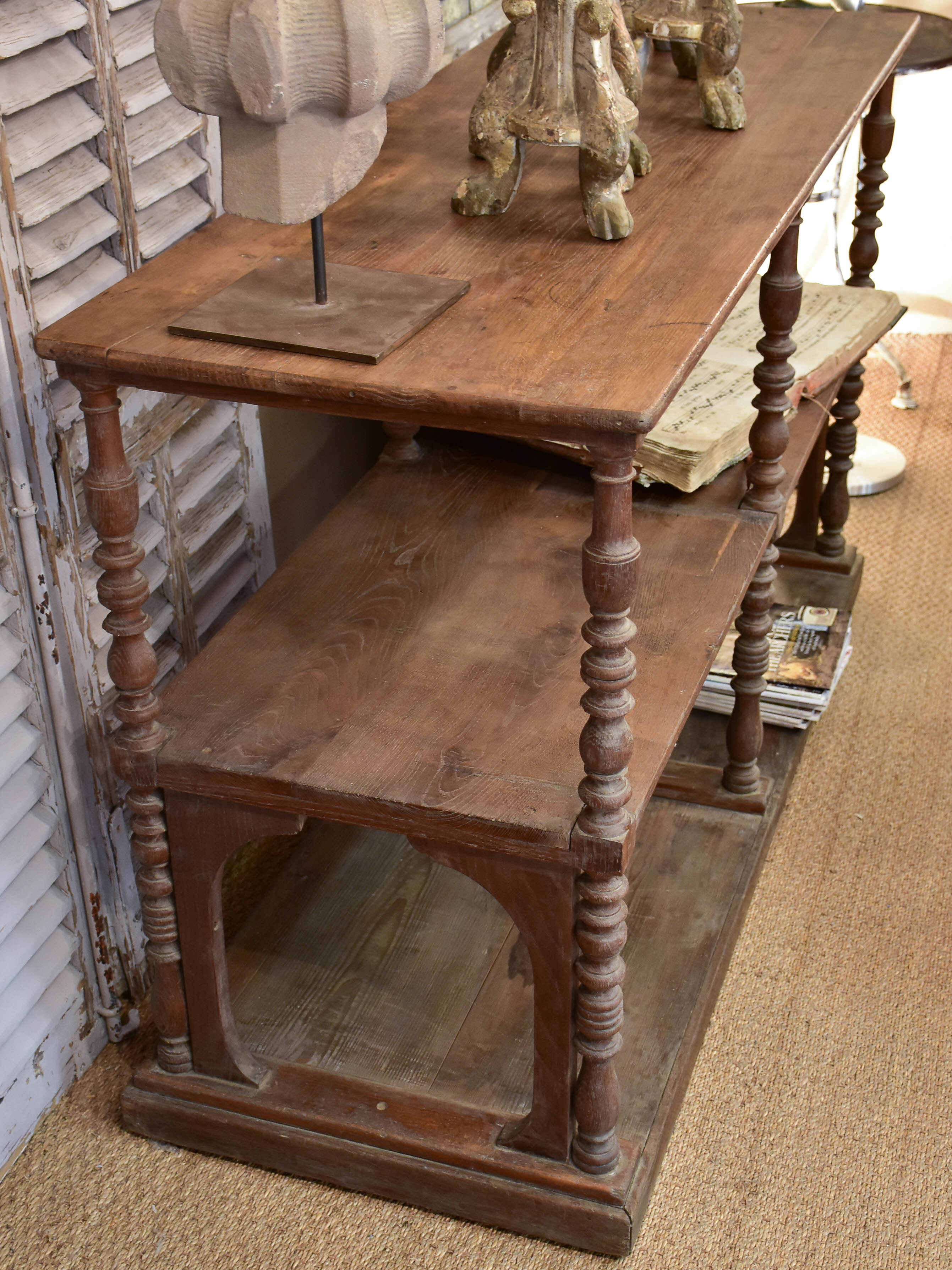 Antique French shelving unit from a French boutique