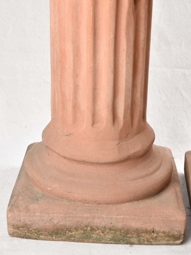 Pair of vintage Terracotta Column Pedestals 32¼"