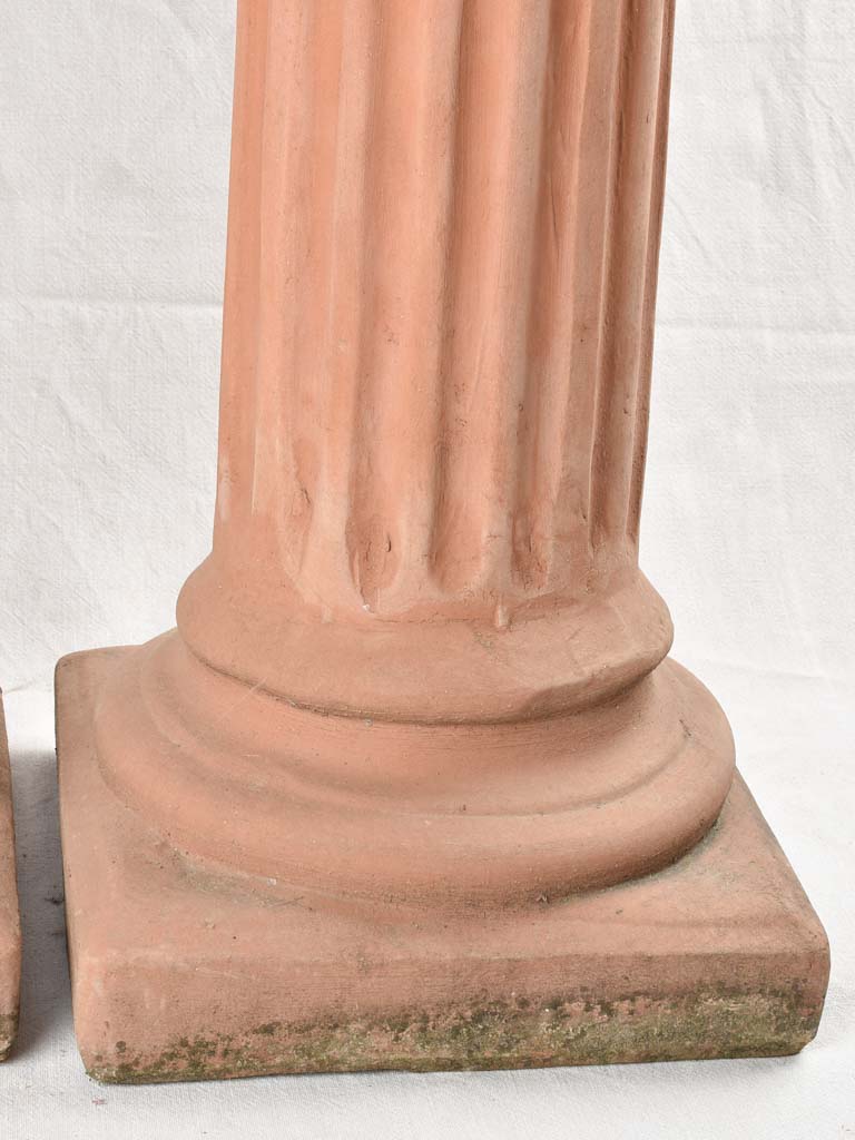 Pair of vintage Terracotta Column Pedestals 32¼"