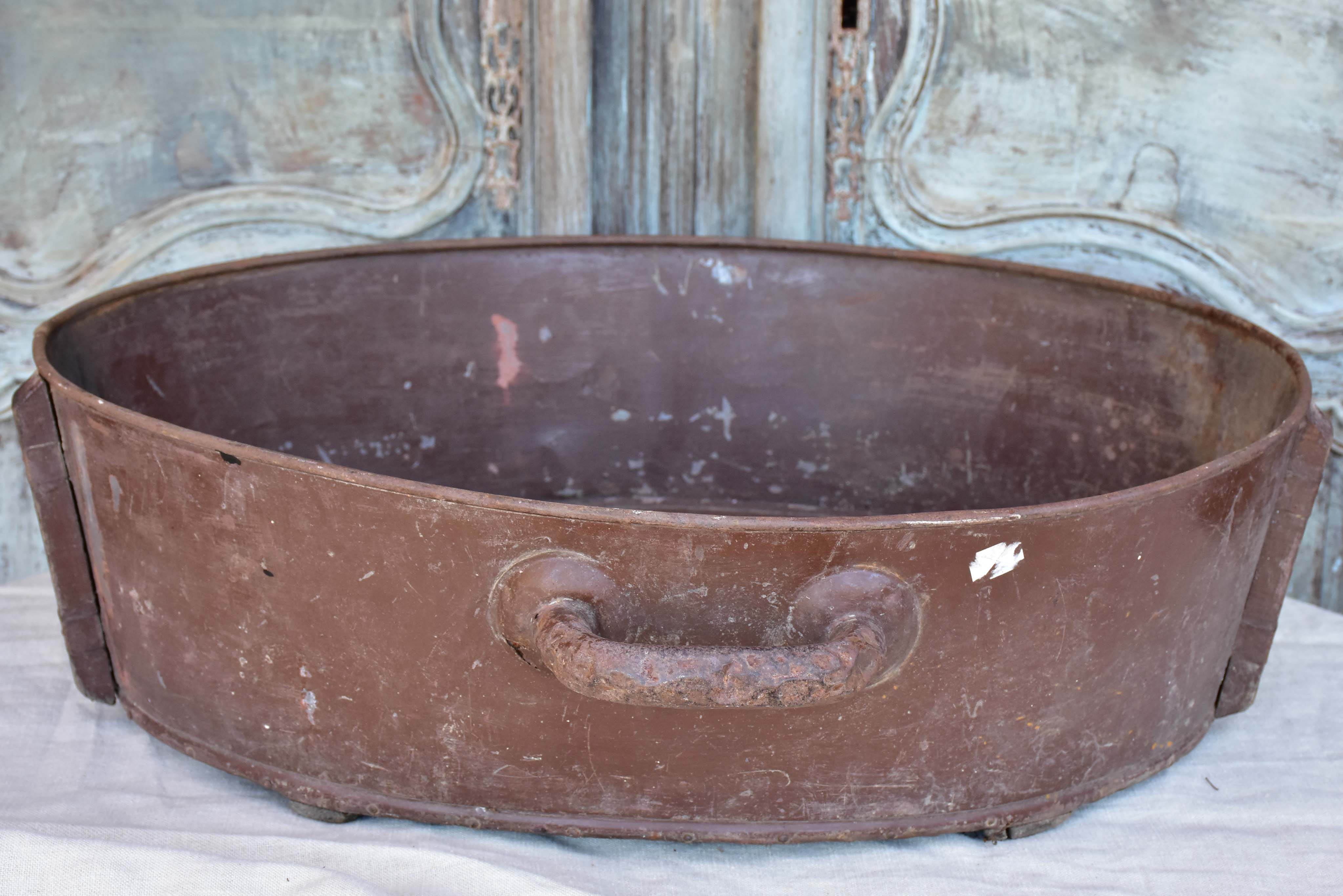 Very large antique French winemaker's basin