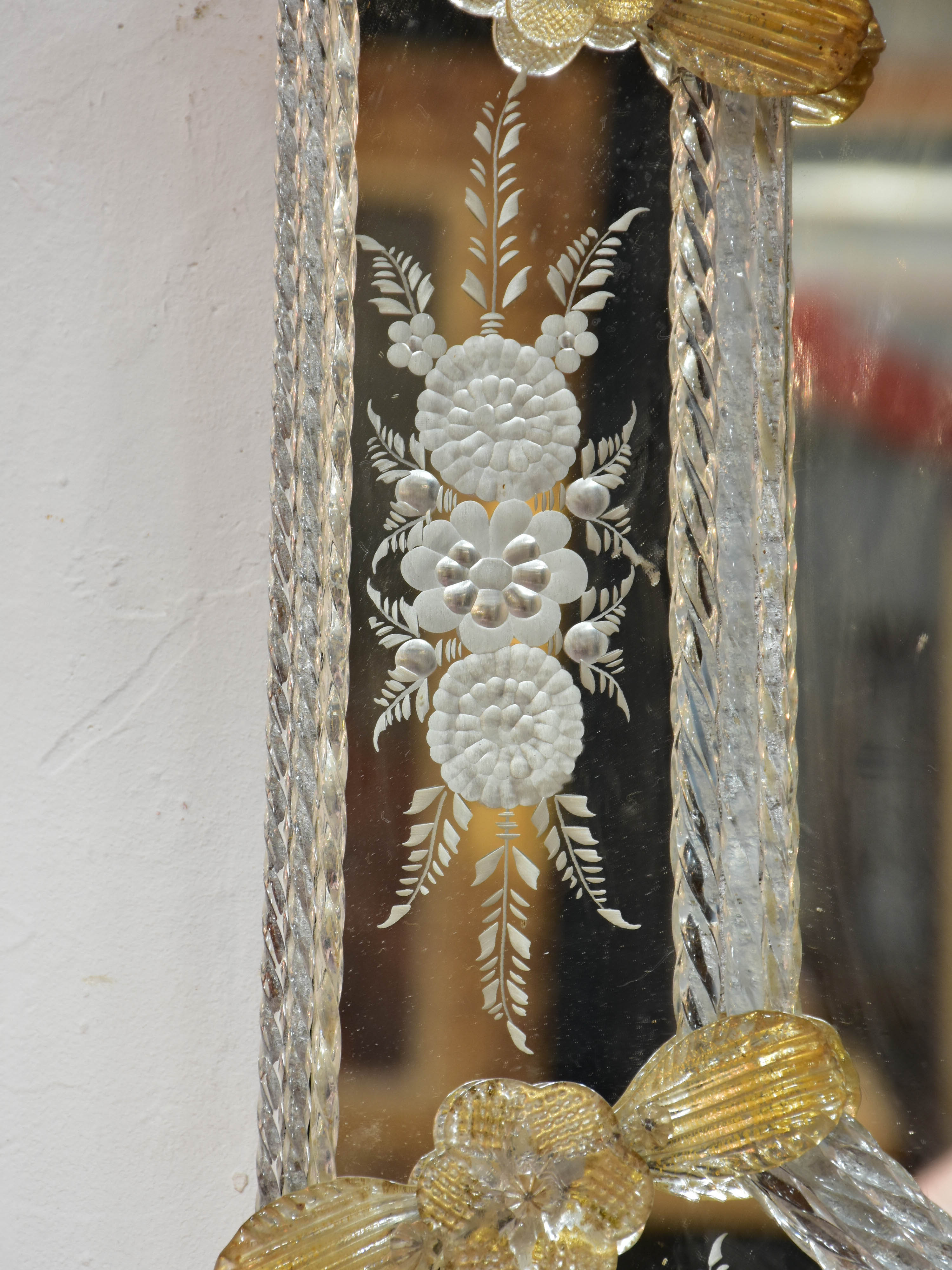 19th century octagonal Venetian glass mirror