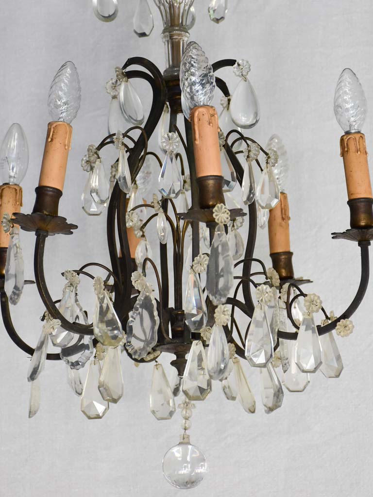 Small 6 light antique chandelier 24½"