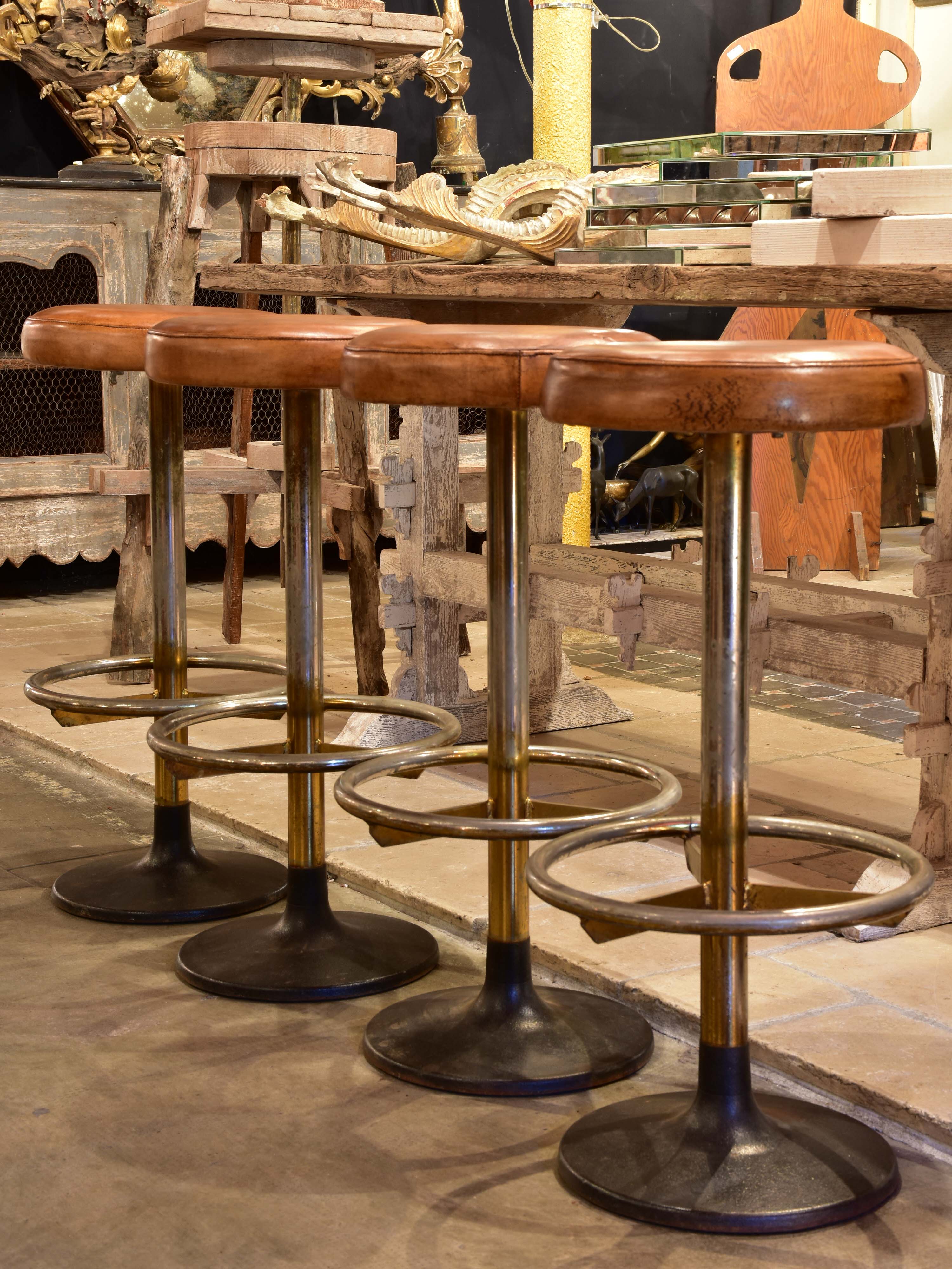 1960’s French leather barstools