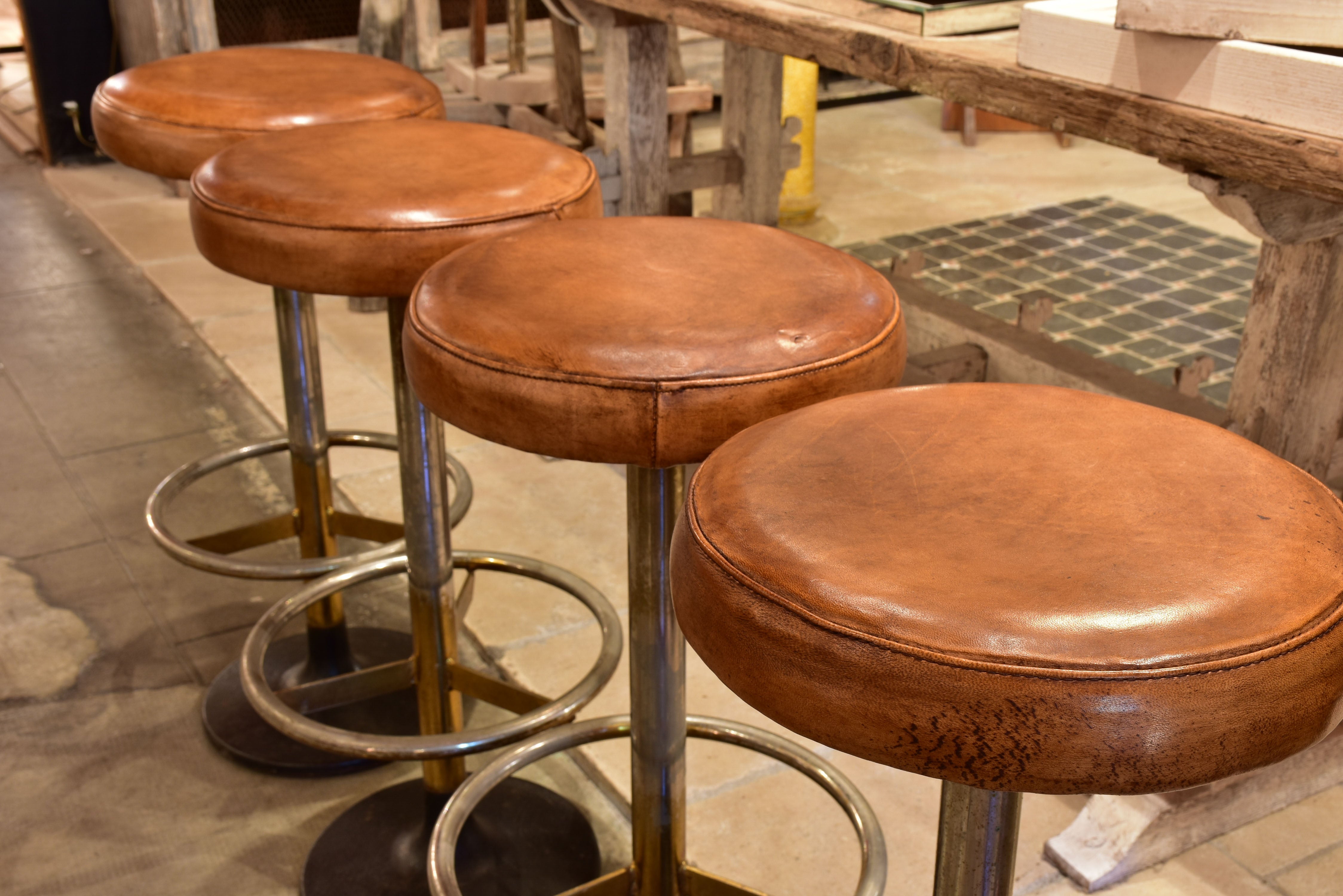 1960’s French leather barstools