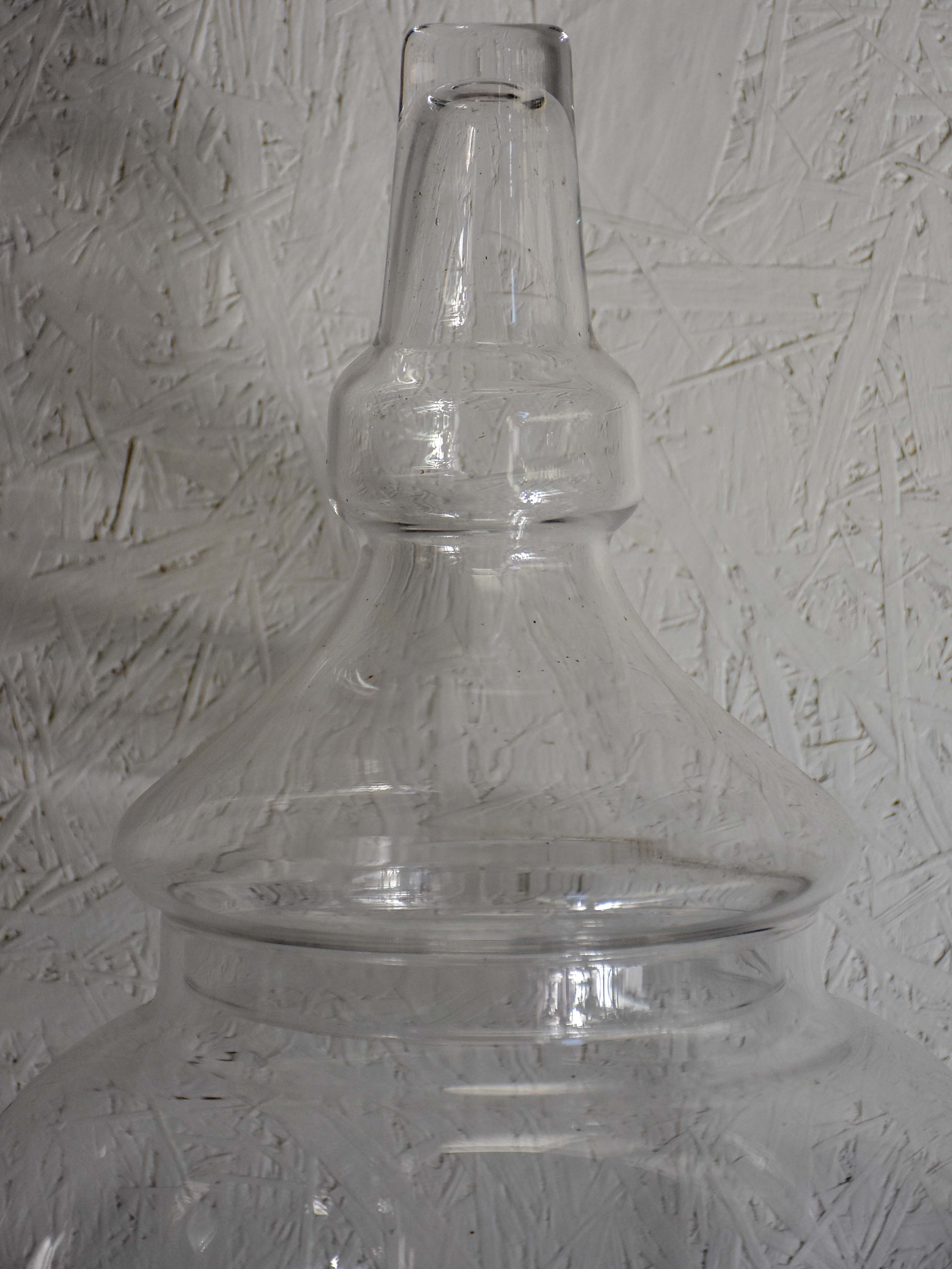 Very large French antique apothecary glass jar with lid