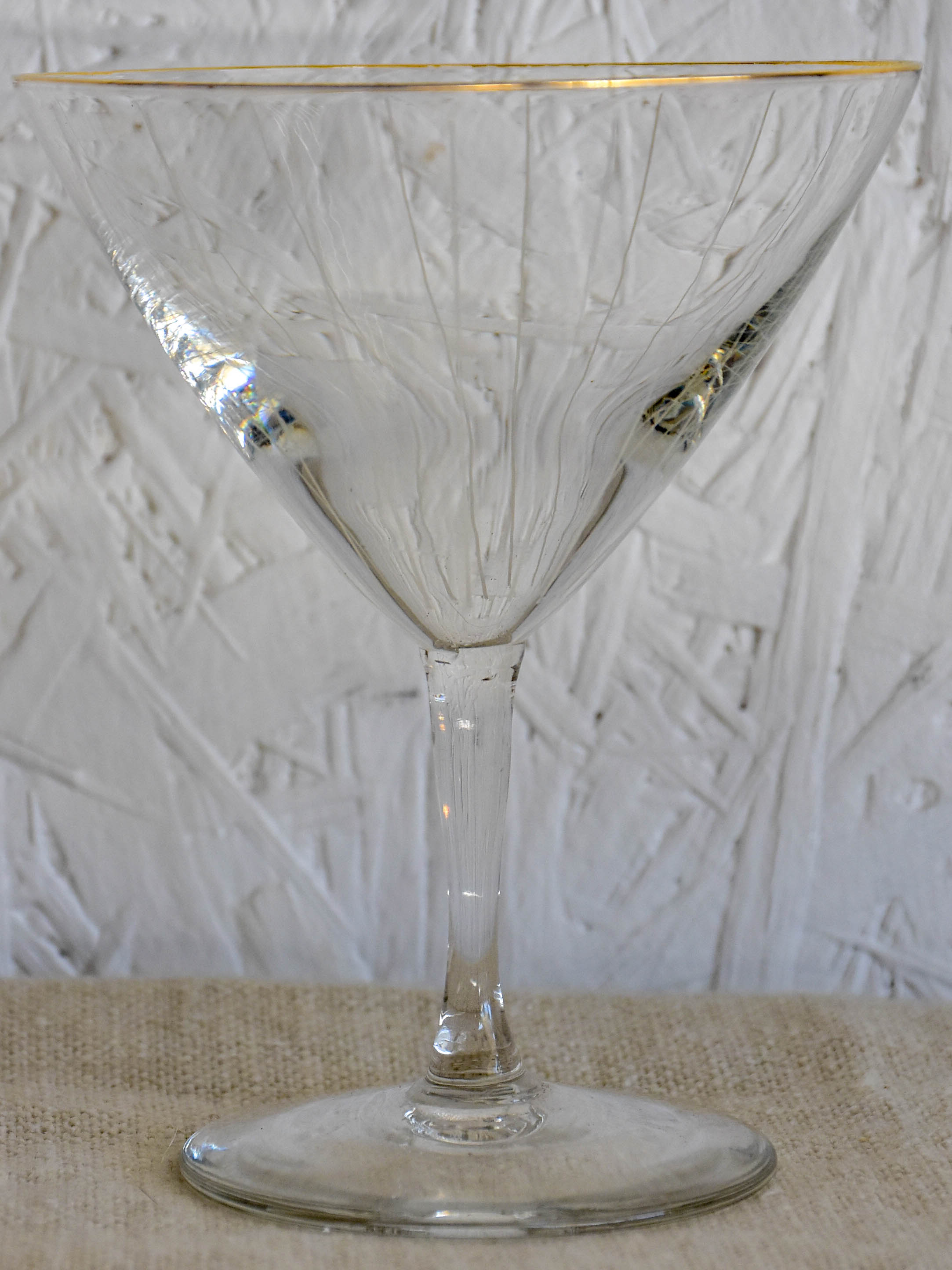 Six antique French champagne glasses