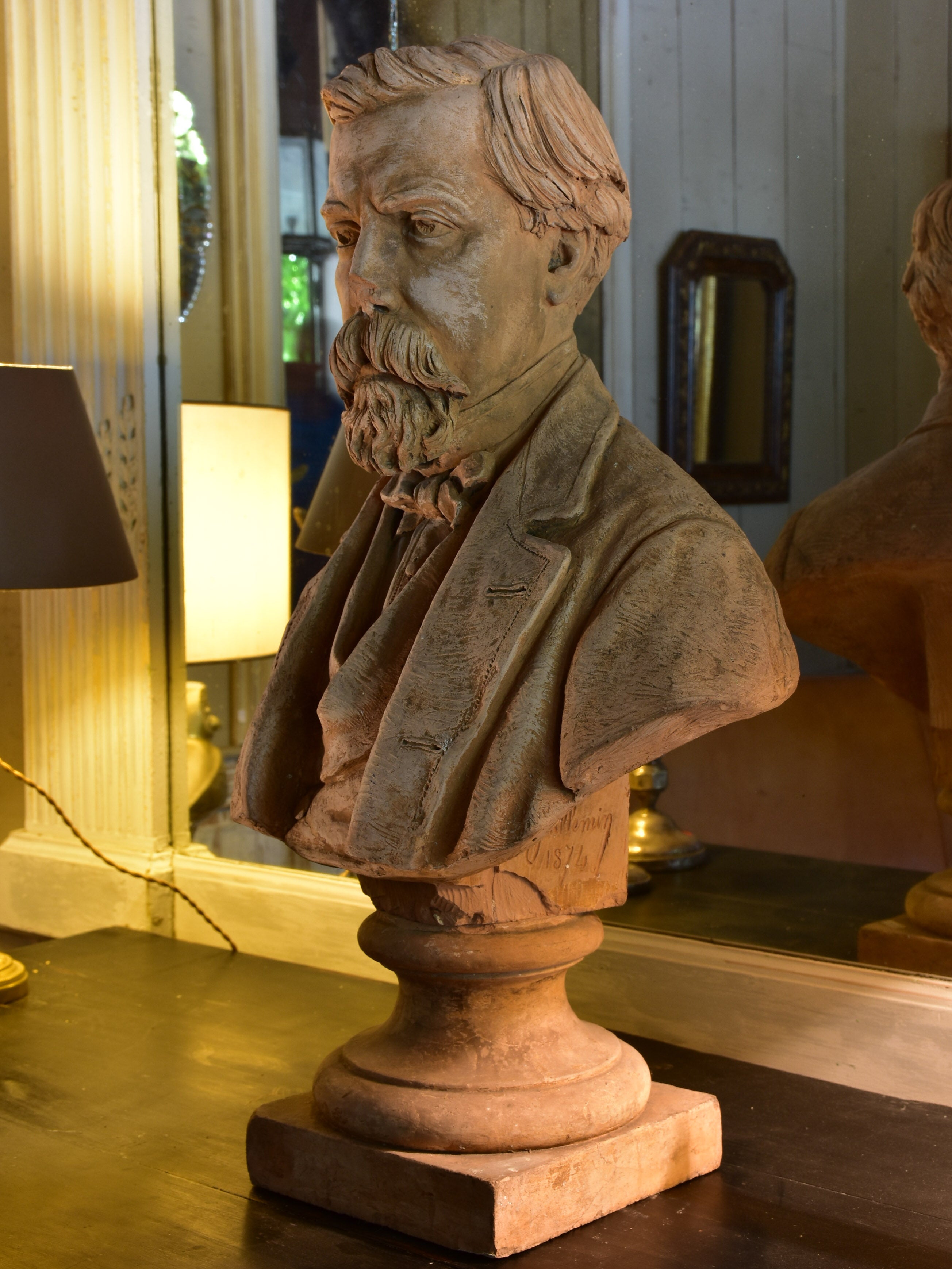 19th century French bust signed and dated by the sculptor Guillemin 1874