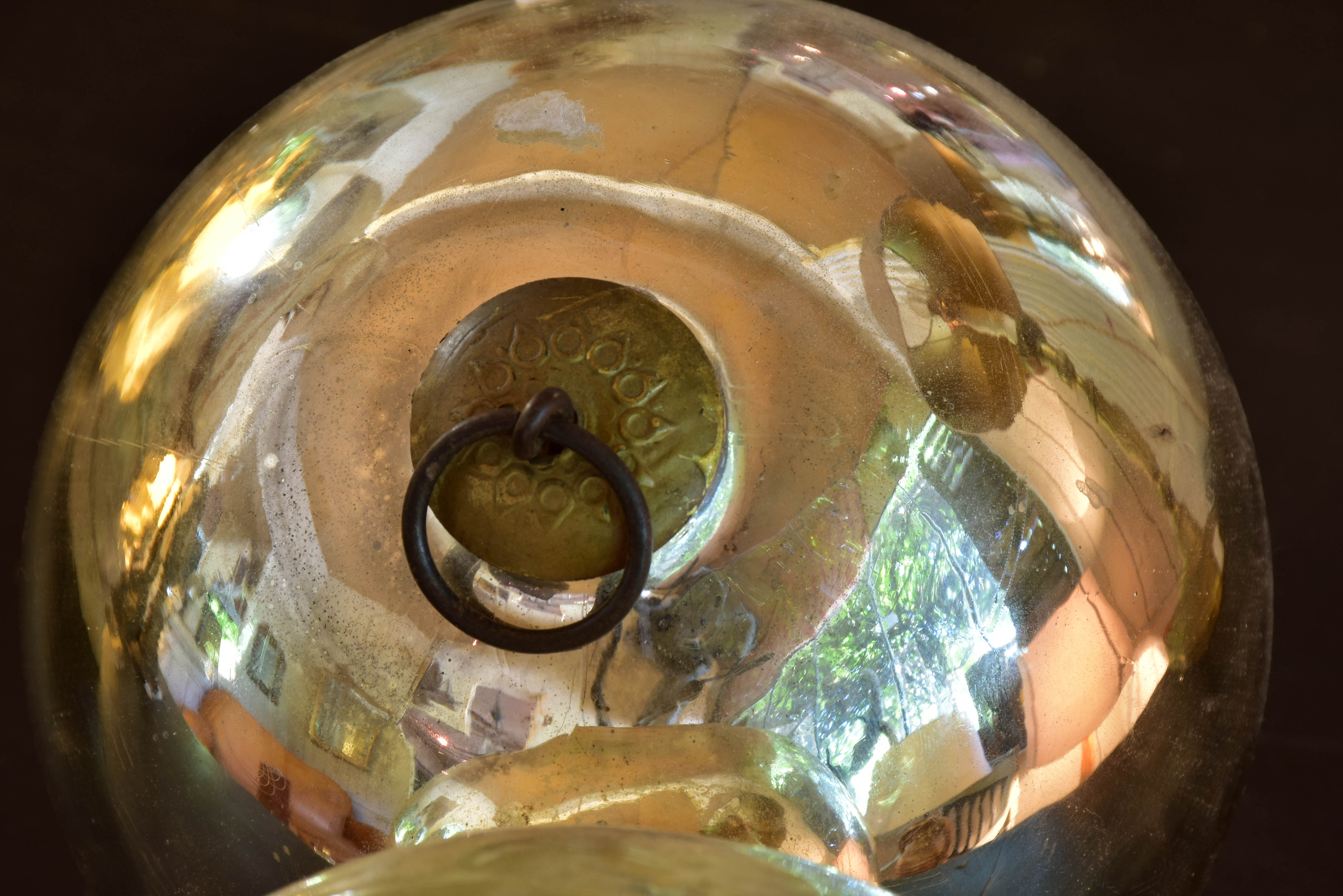 Pair of large mercury glass Christmas baubles for marriage