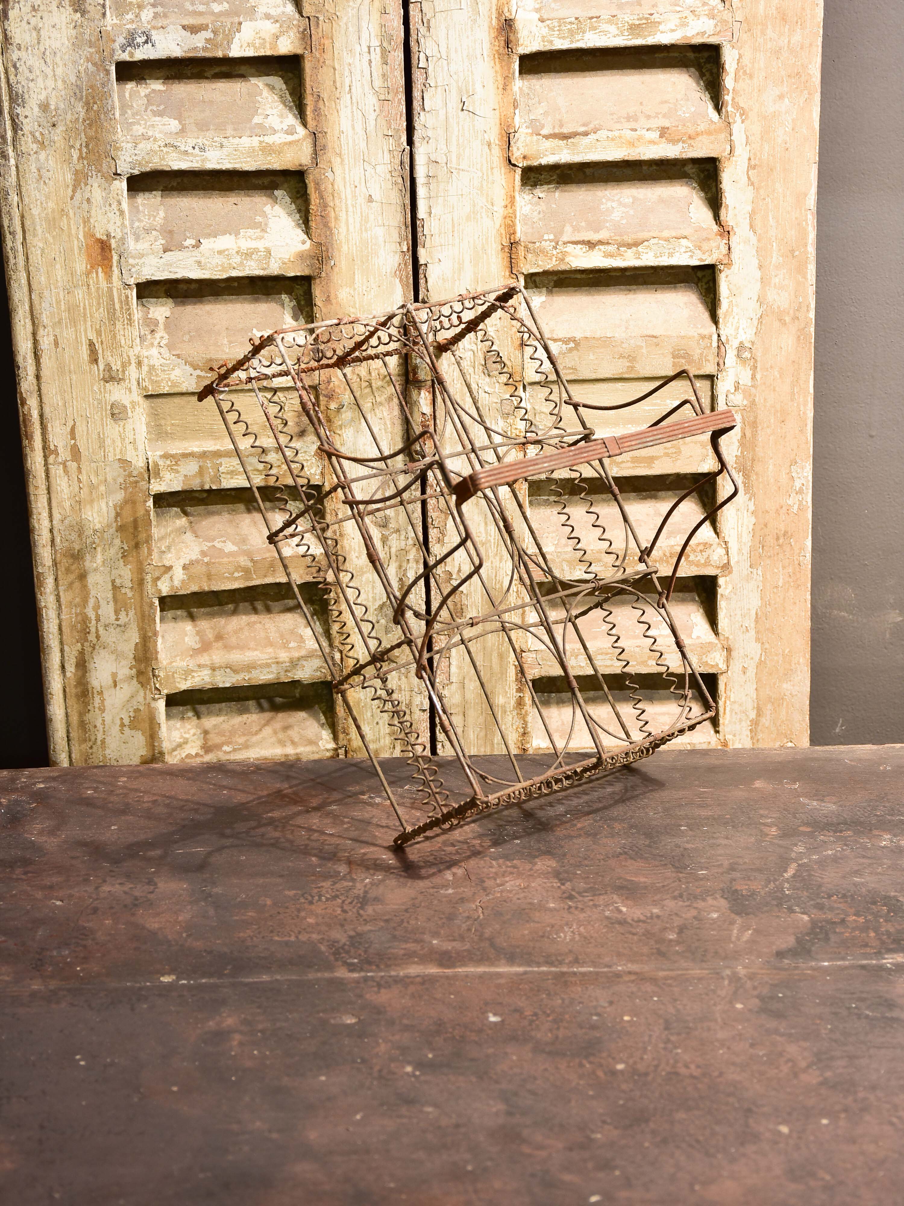 Assorted collection of 9 antique French wire baskets