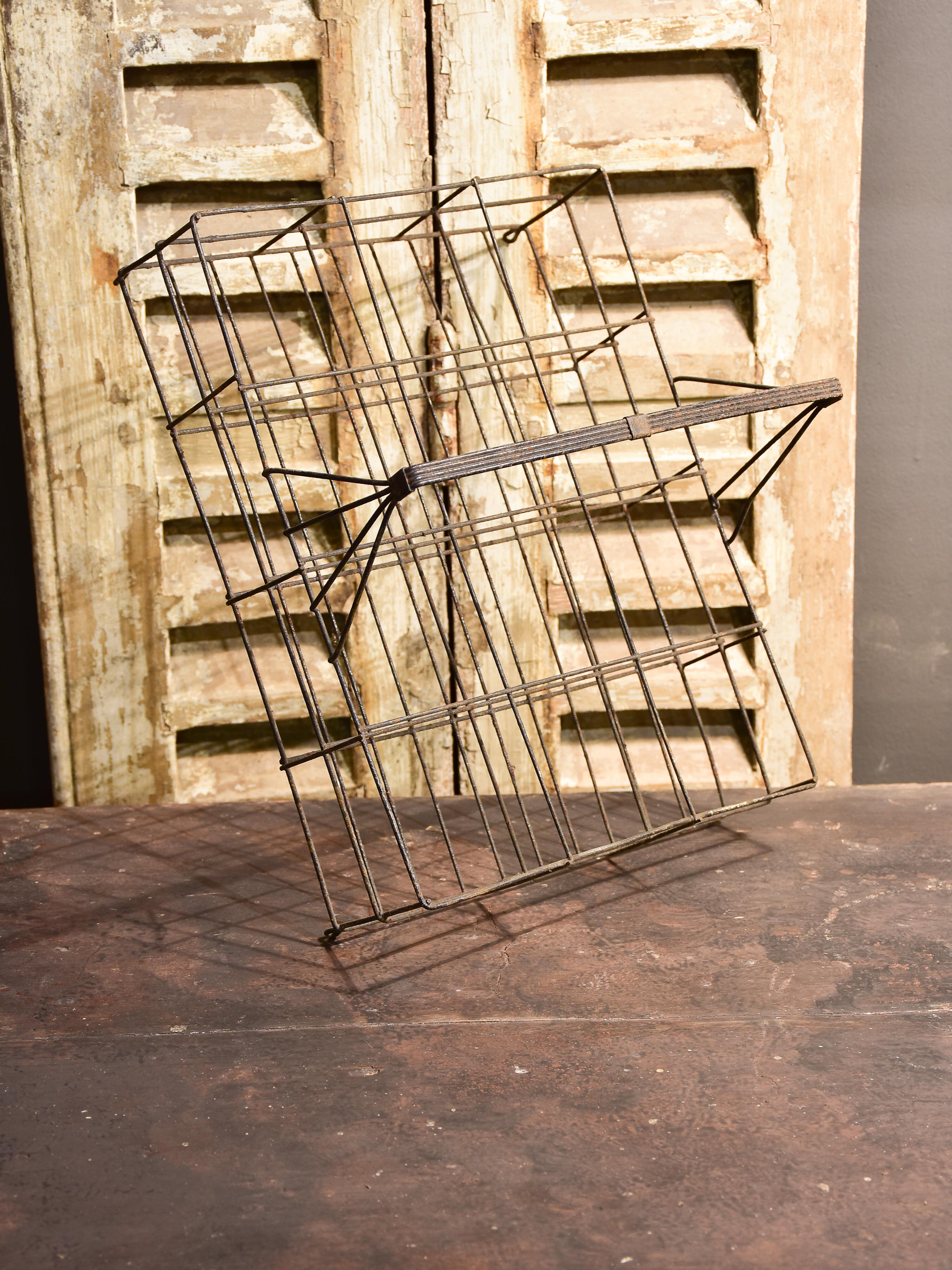 Assorted collection of 9 antique French wire baskets