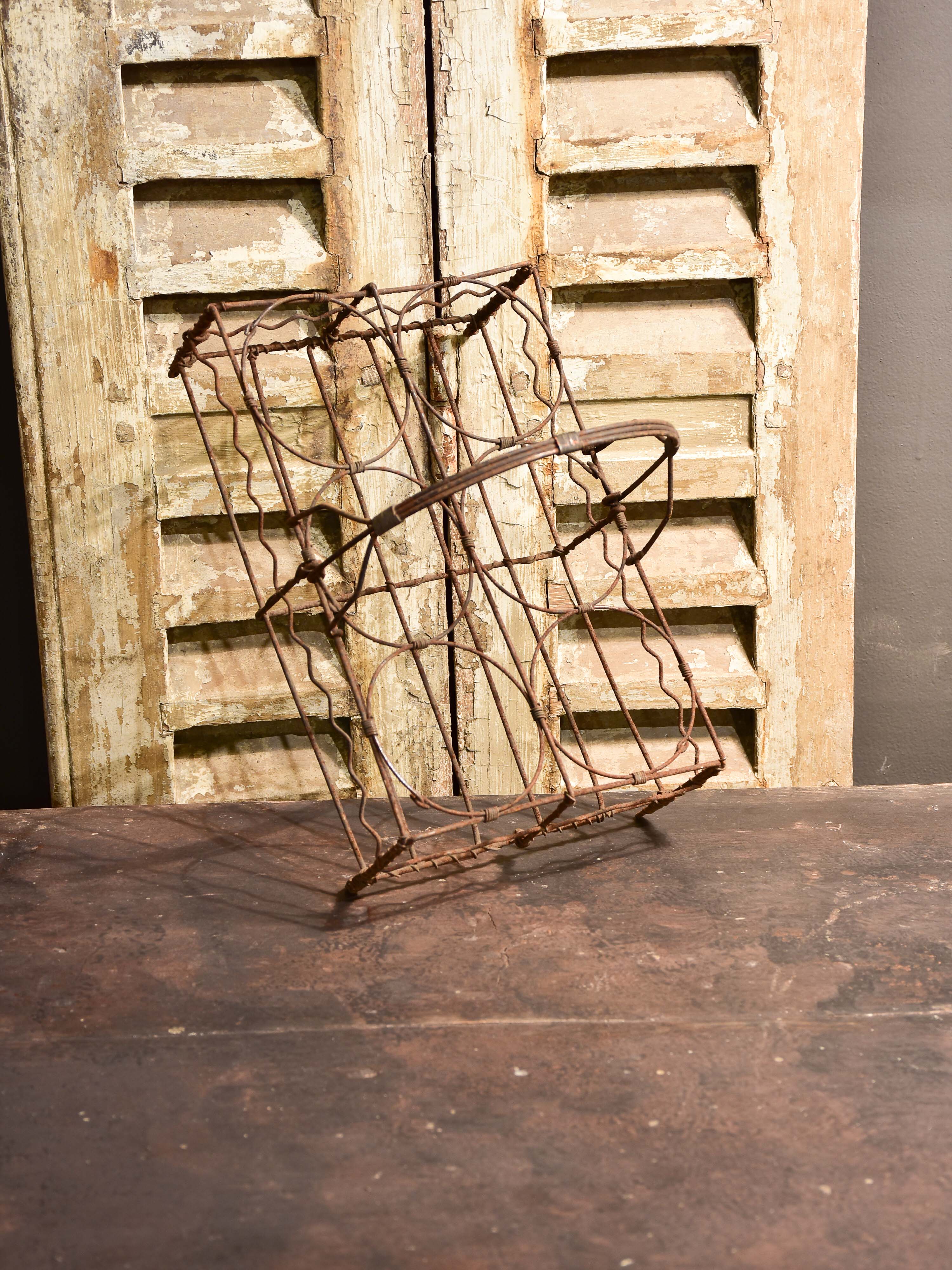 Assorted collection of 9 antique French wire baskets