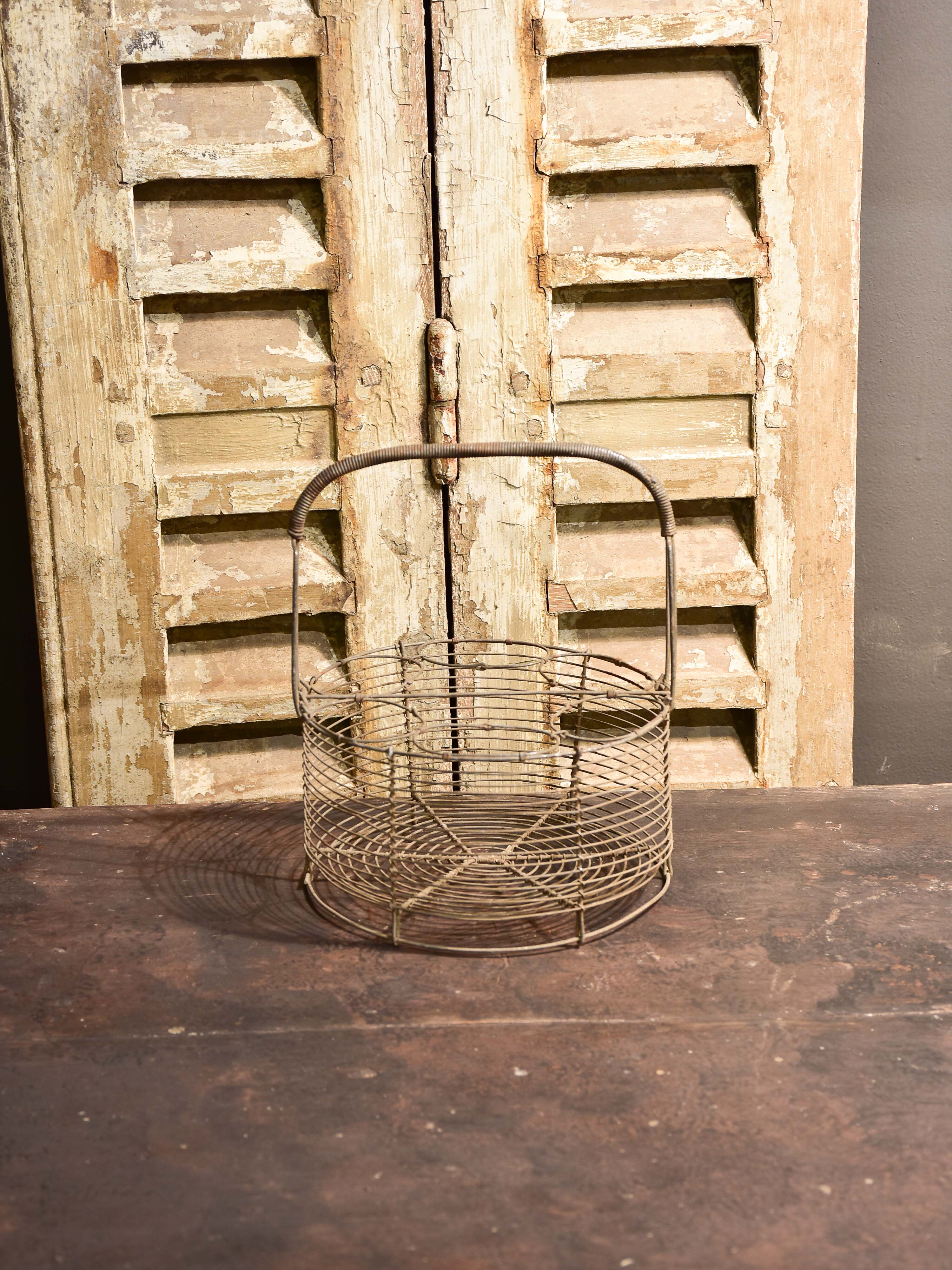 Assorted collection of 9 antique French wire baskets