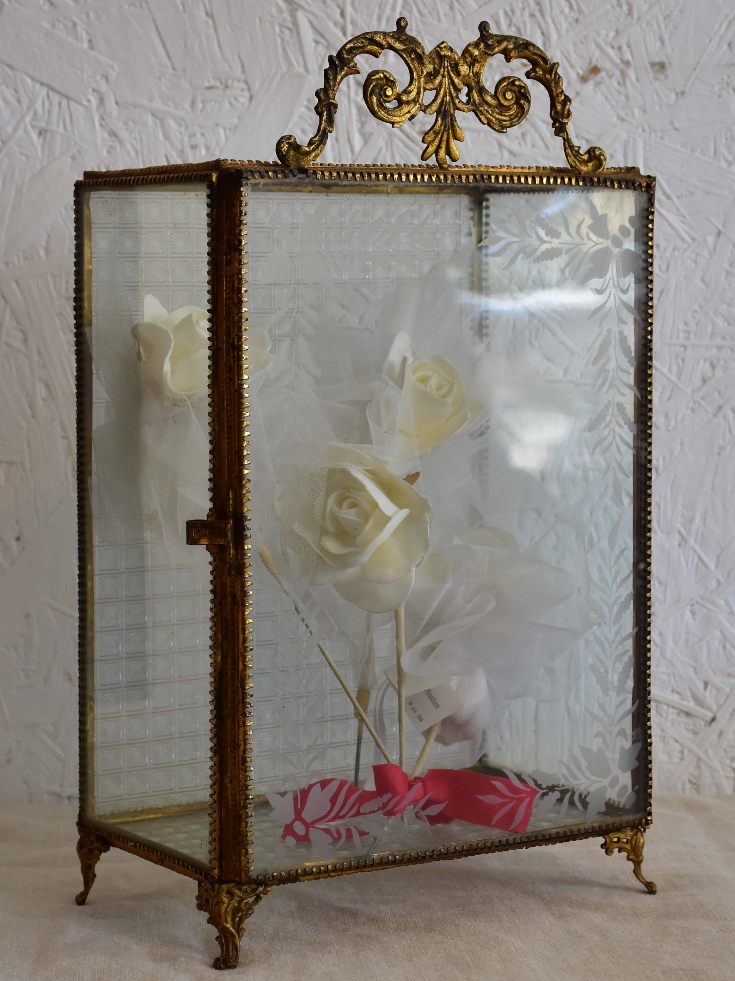 Antique French crystal brides' globe