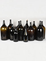 Set of 12 Dark Opaque Glass vinegar Bottles