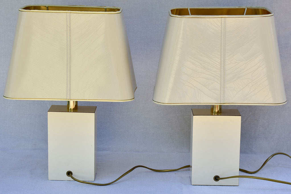 Pair of beige Le Dauphin lamps with turtle decorations