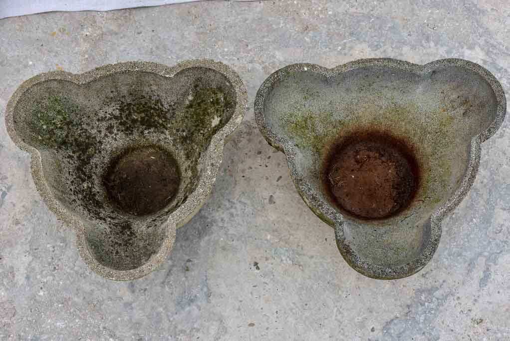 Pair of 1960's garden planters with curved edges