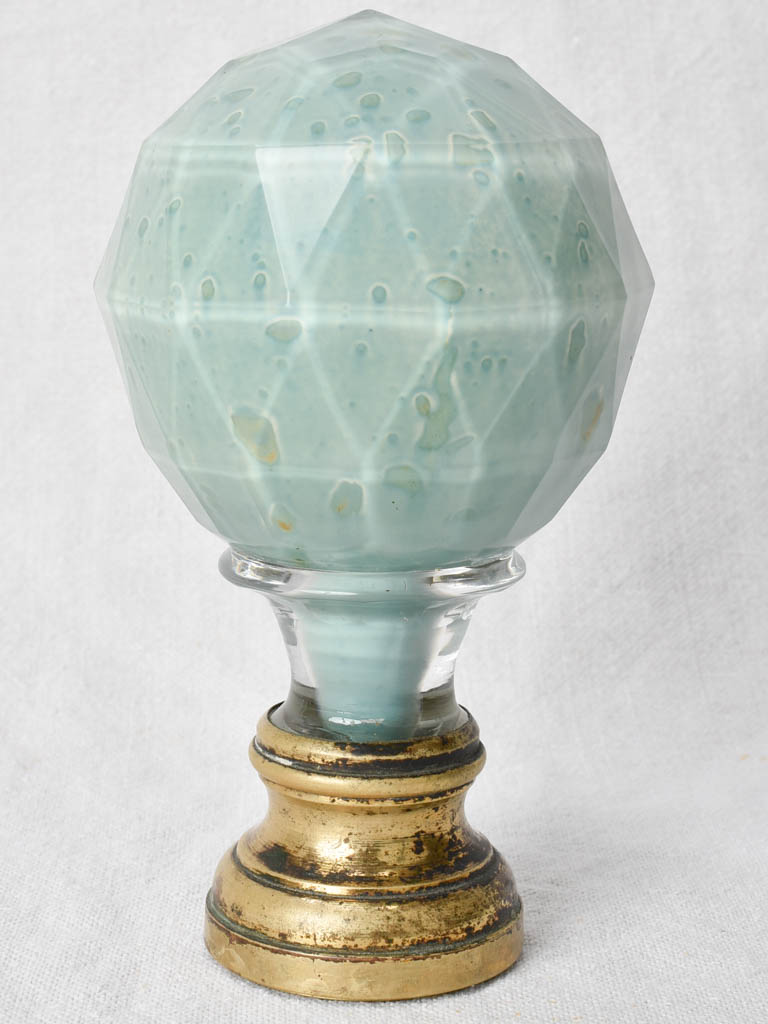 19th-century faceted French balustrade ball 6¾"