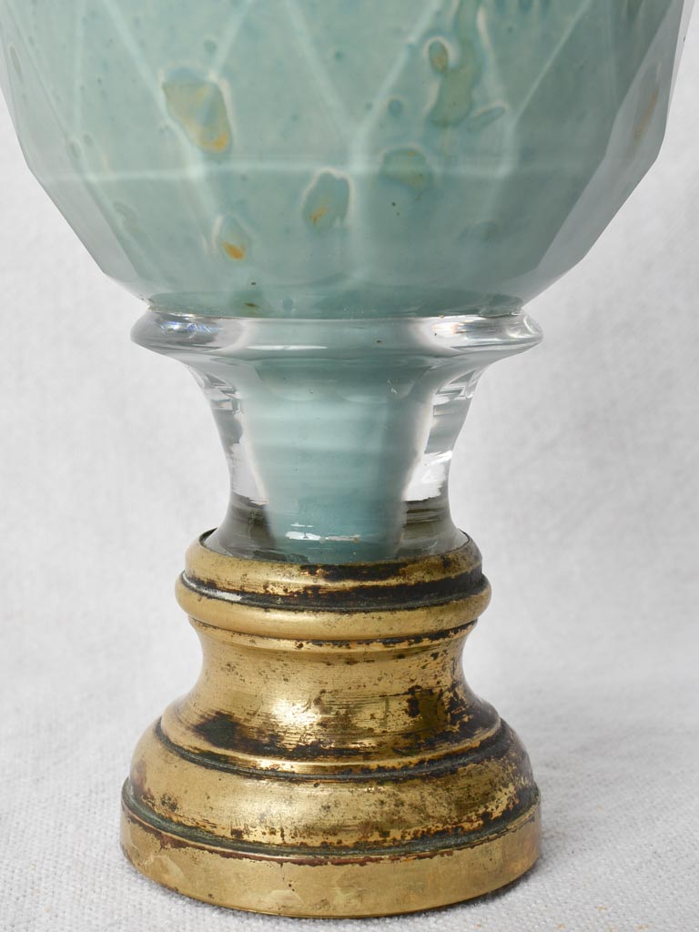 19th-century faceted French balustrade ball 6¾"