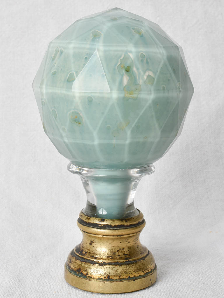 19th-century faceted French balustrade ball 6¾"