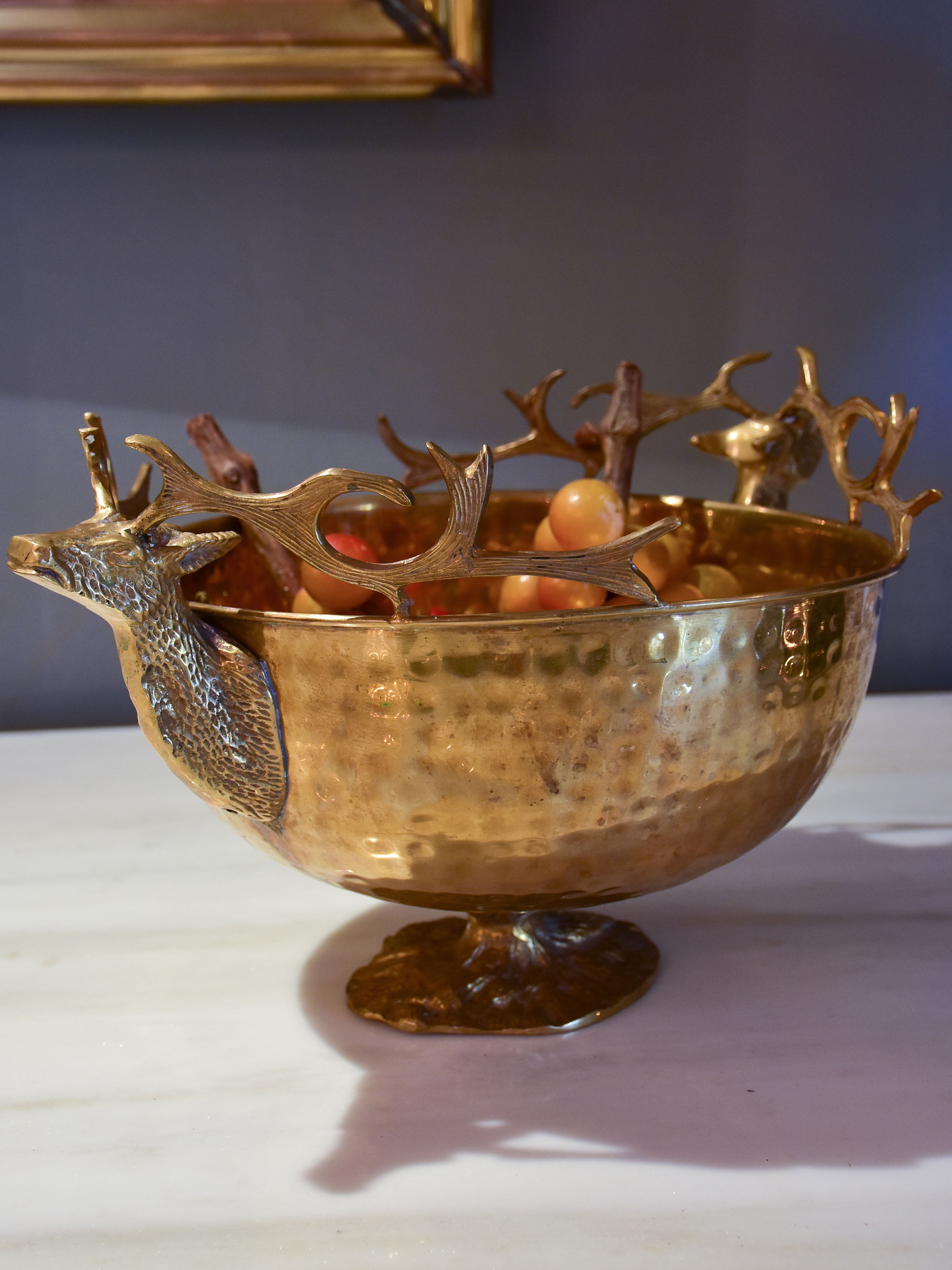 Large champagne ice bucket with moose head handles