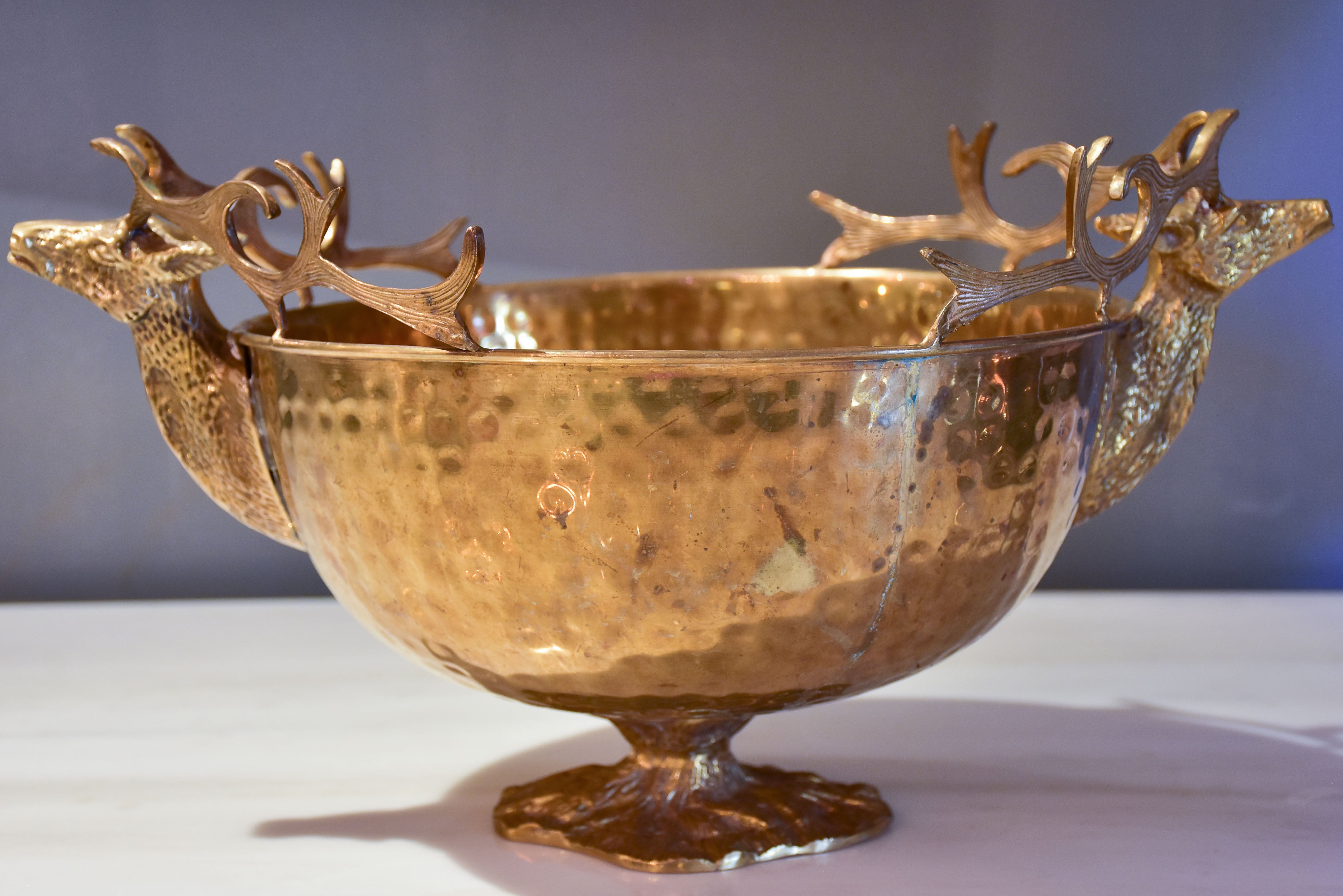 Large champagne ice bucket with moose head handles