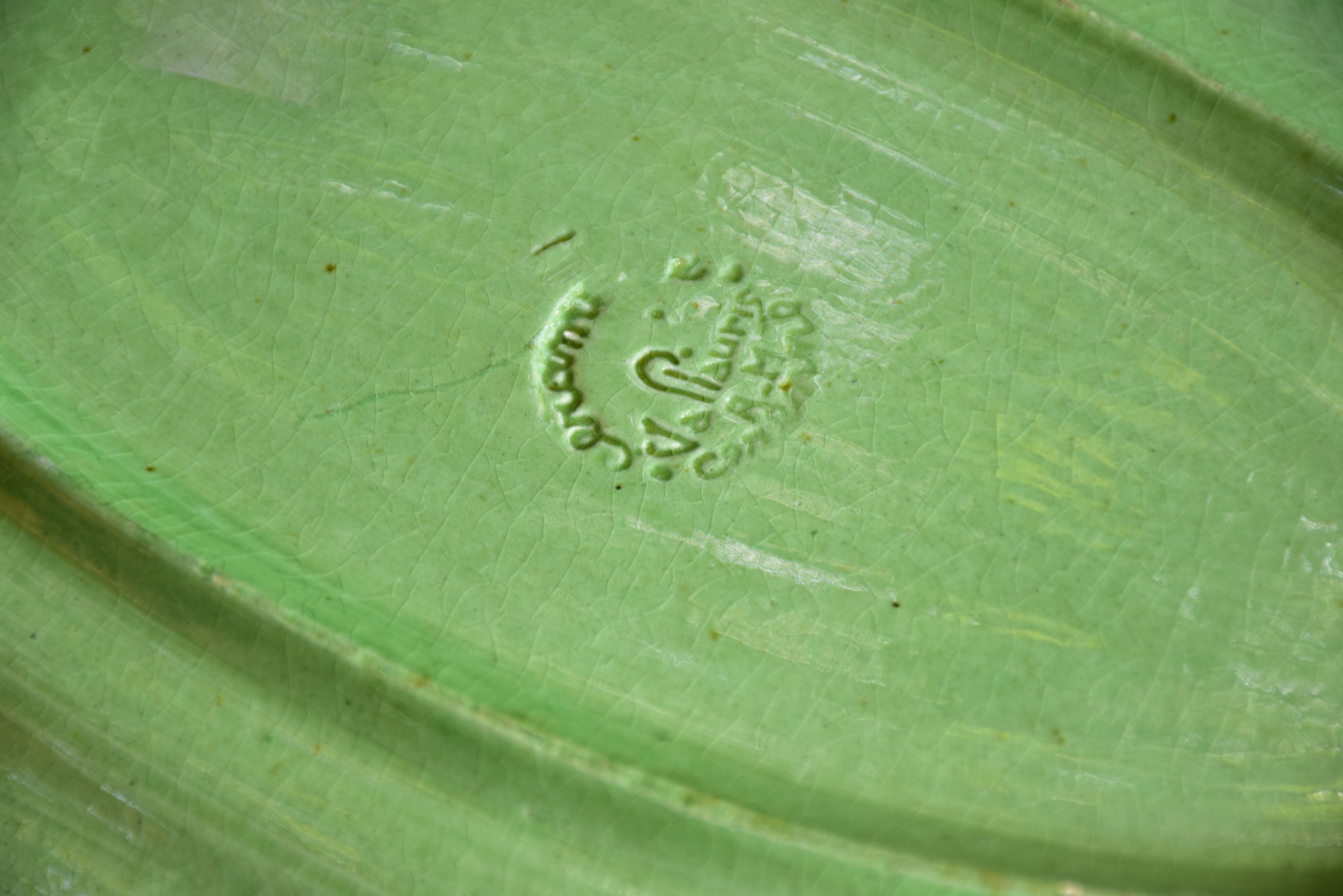 Vintage green platter from Vallauris