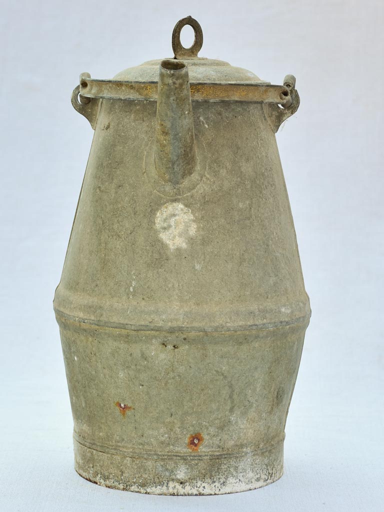 Early twentieth-century French zinc pitcher with lid