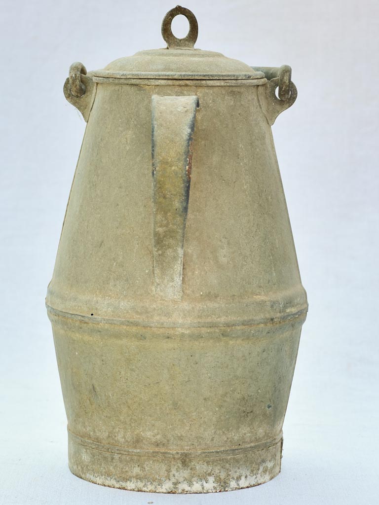 Early twentieth-century French zinc pitcher with lid