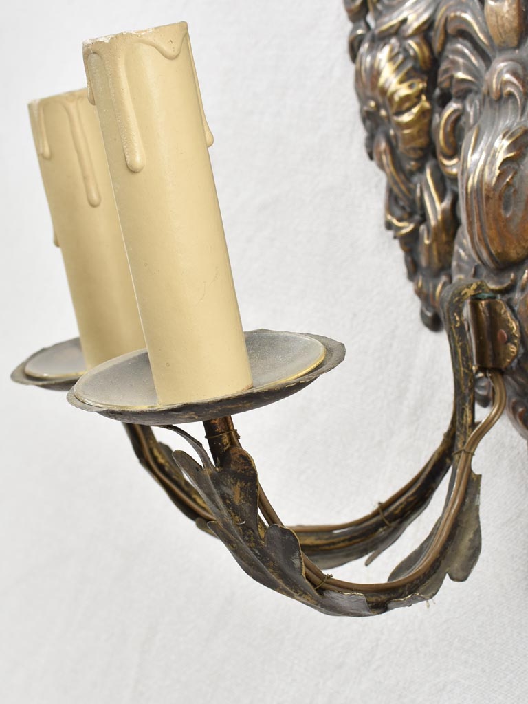 Elegant brass wall sconces from 1700s