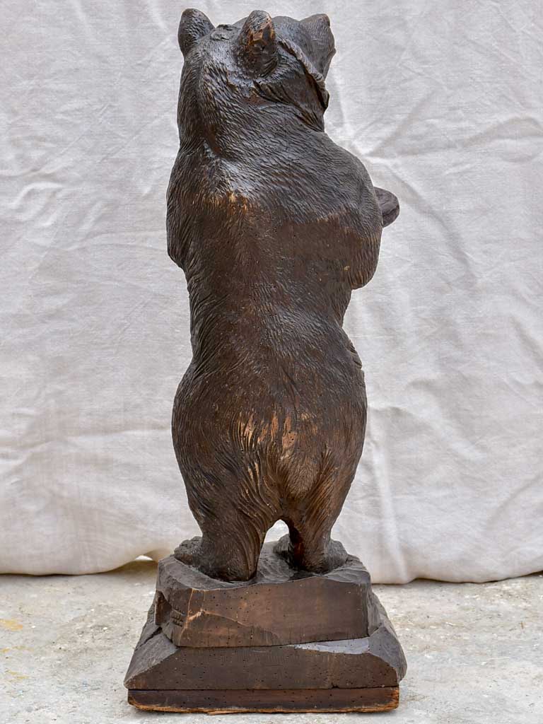 19th Century black forest bear umbrella stand - carved wood