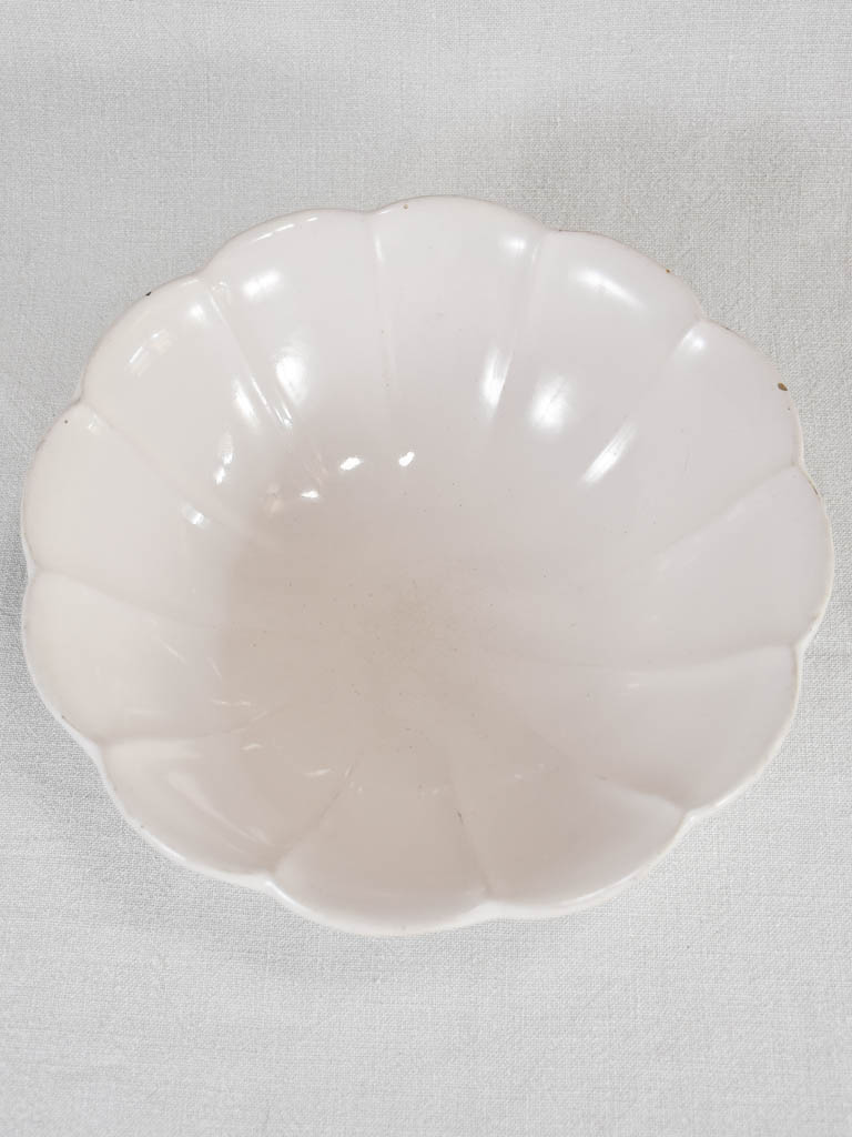 18th-century ironstone bowl with rippled edge 12½"