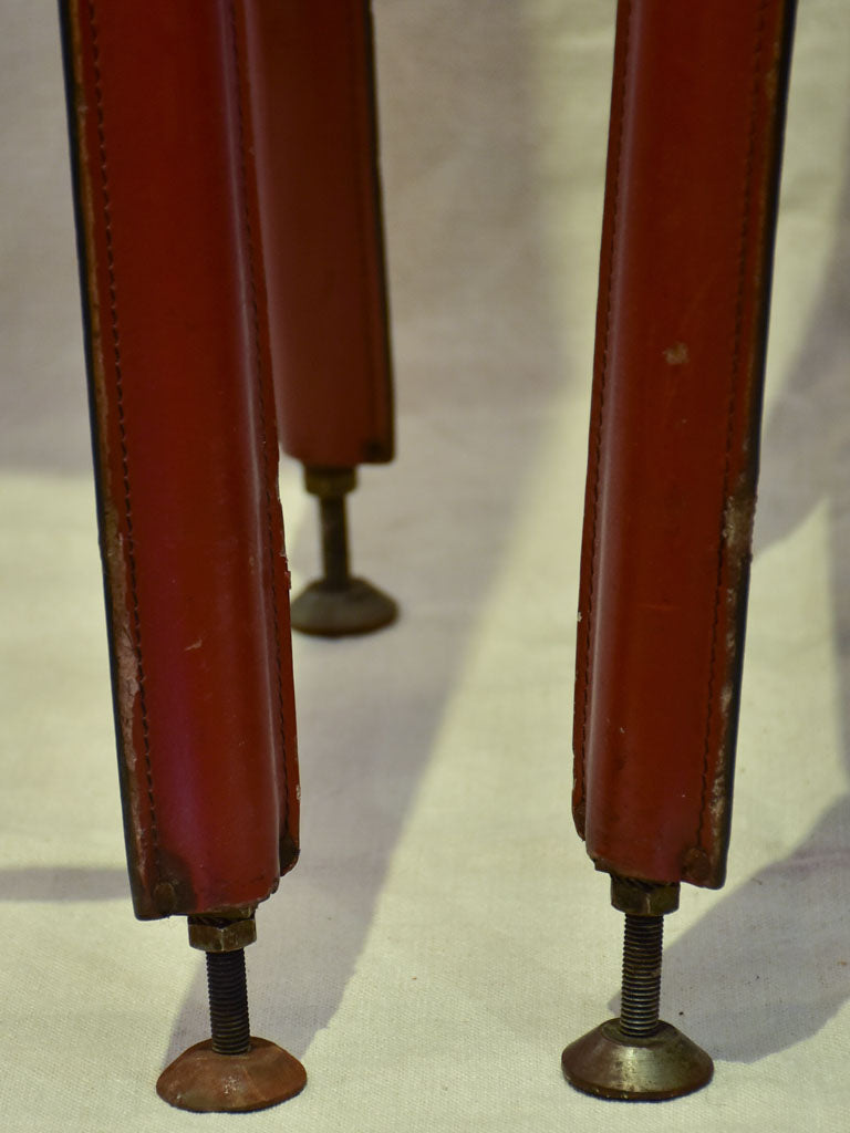 Pair of 1970's French leather barstools