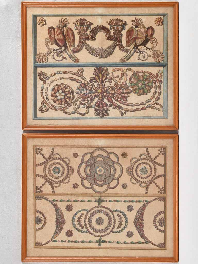 Pair of 18th century engravings - drawer designs 20½" x 24¾"