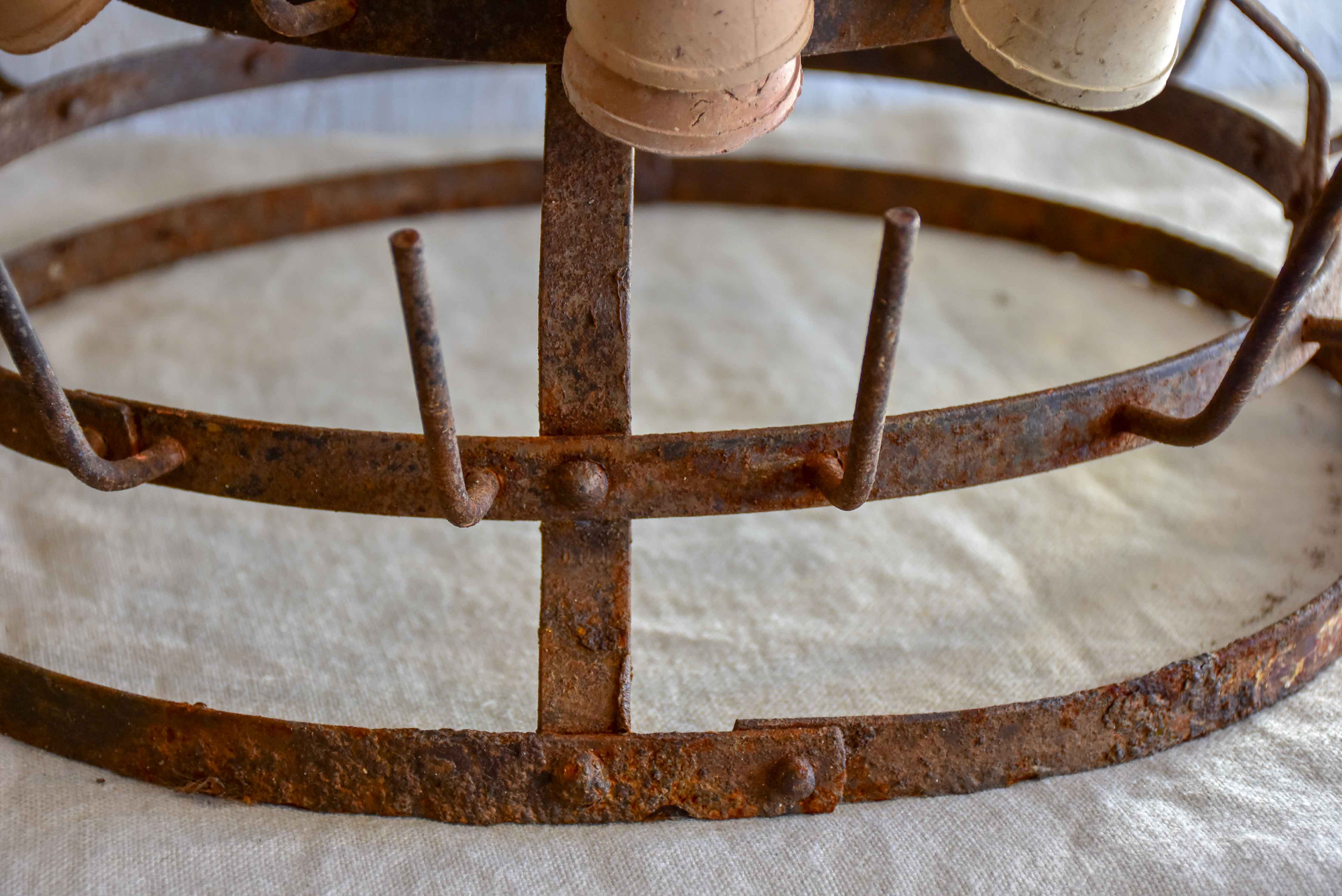 Vintage French bottle drying stand