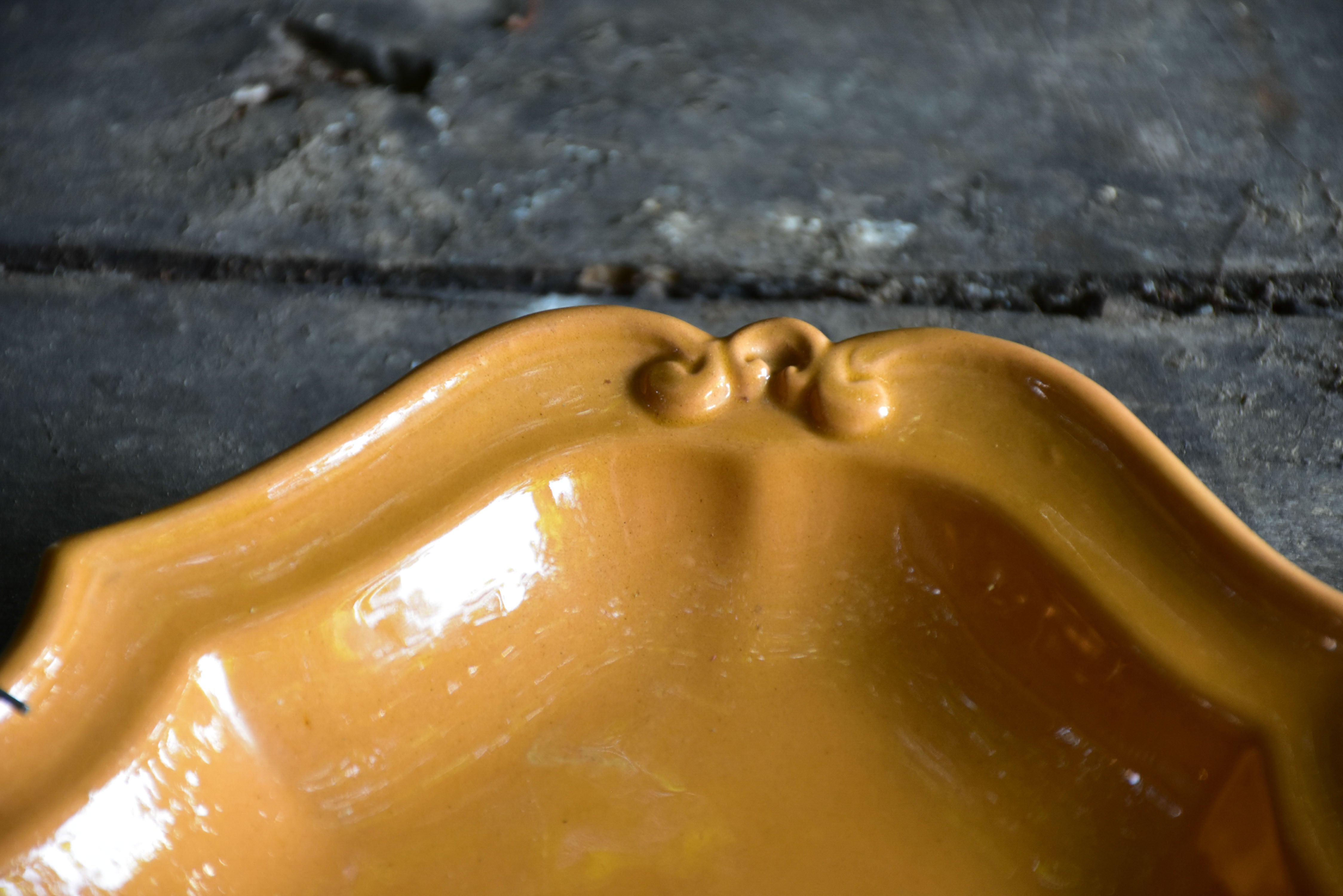 19th century French platter with ochre glaze from Apt