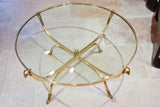 Round vintage Italian coffee table with ram's heads
