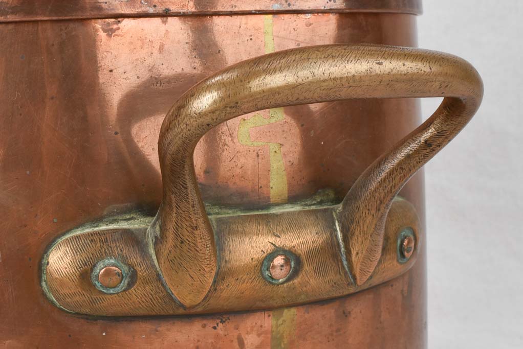 Two copper casserole pots, daubière, 19th century