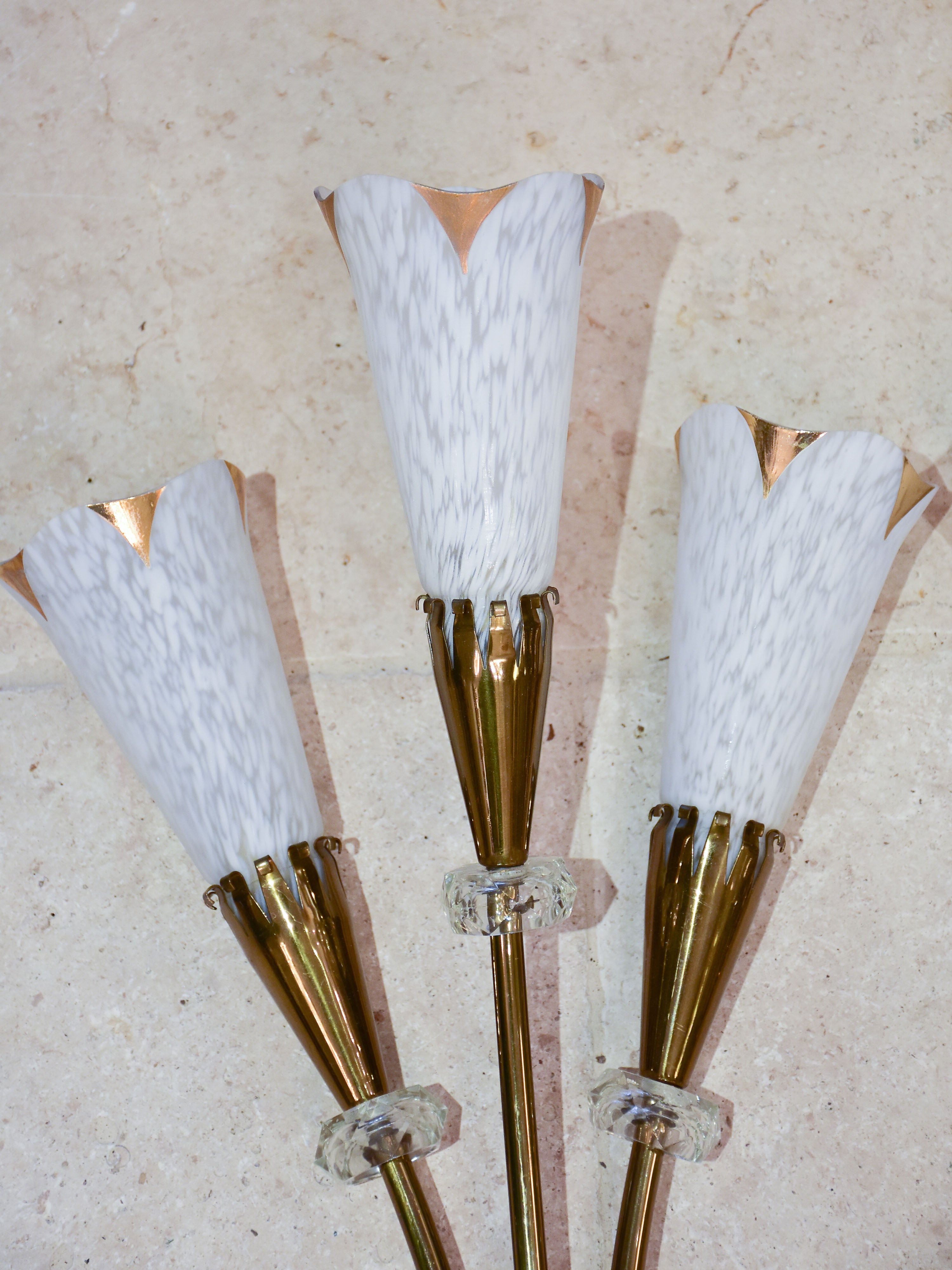 Three mid century French wall sconces